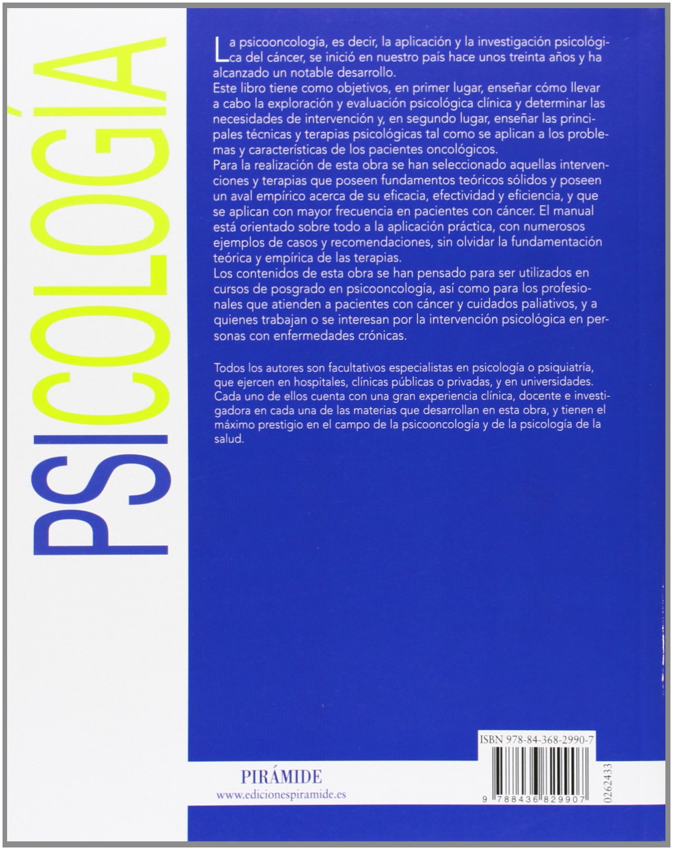 Manual de psicooncología: Tratamientos psicológicos en pacientes con cáncer (Psicología)