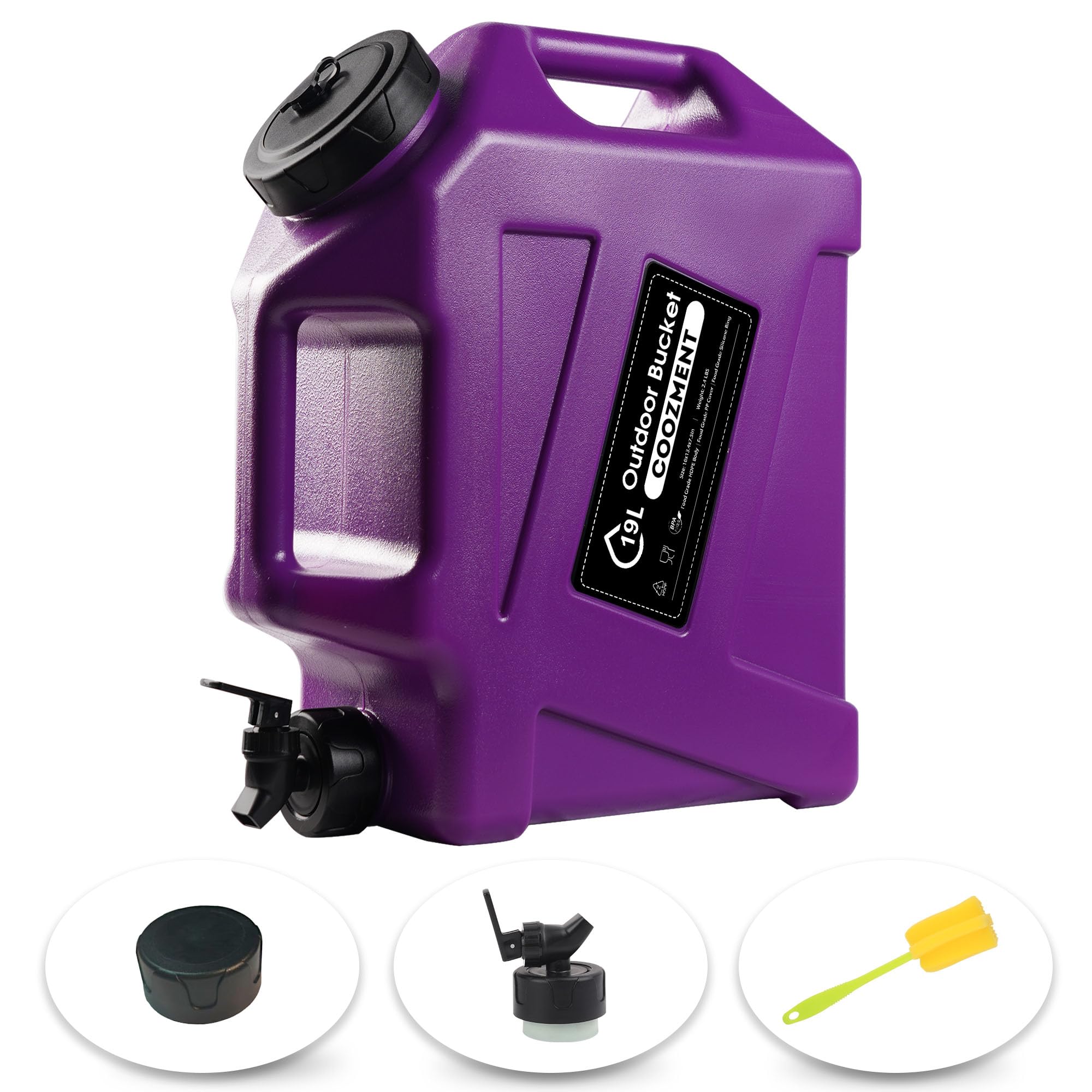 COOZMENT 3.2 Gallon/5 Gallon Water Containers with Spigot, BPA Free Water Jug, Military Green Water Tank, Multifunction Water Storage Containers for Camping Outdoor Hiking,Emergency Storage