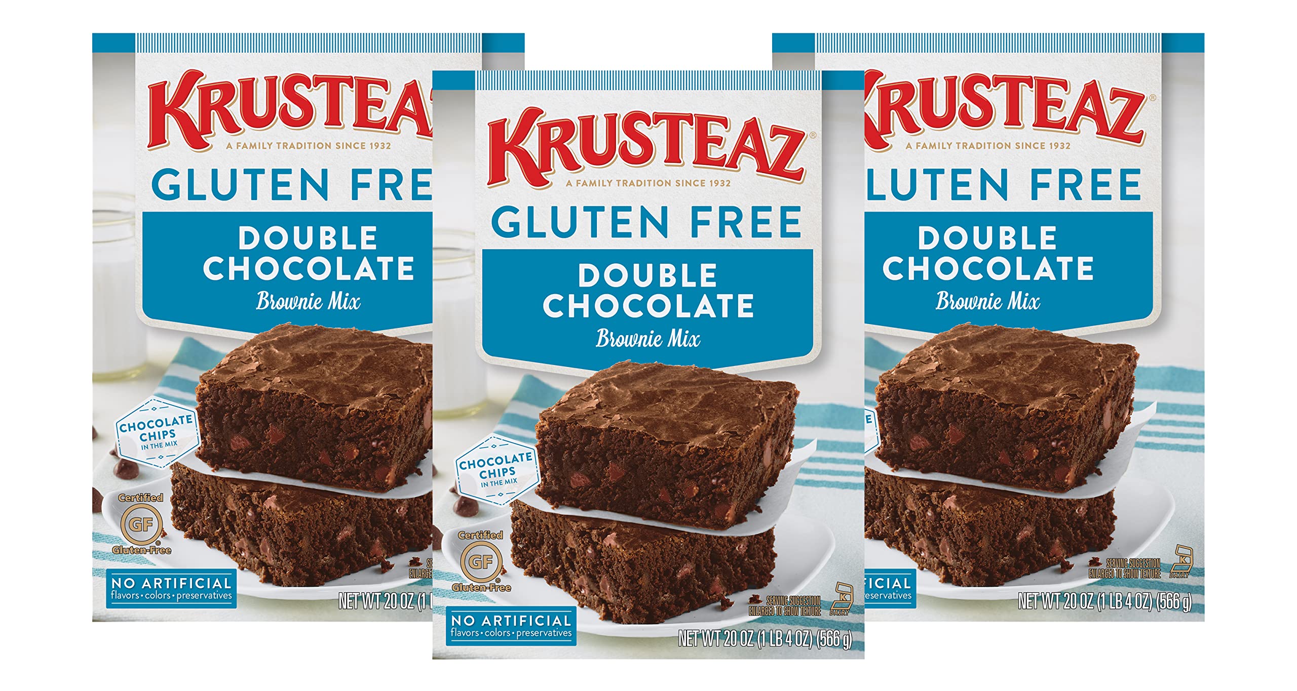 Krusteaz Gluten Free Double Chocolate Brownie Mix Pack of 3