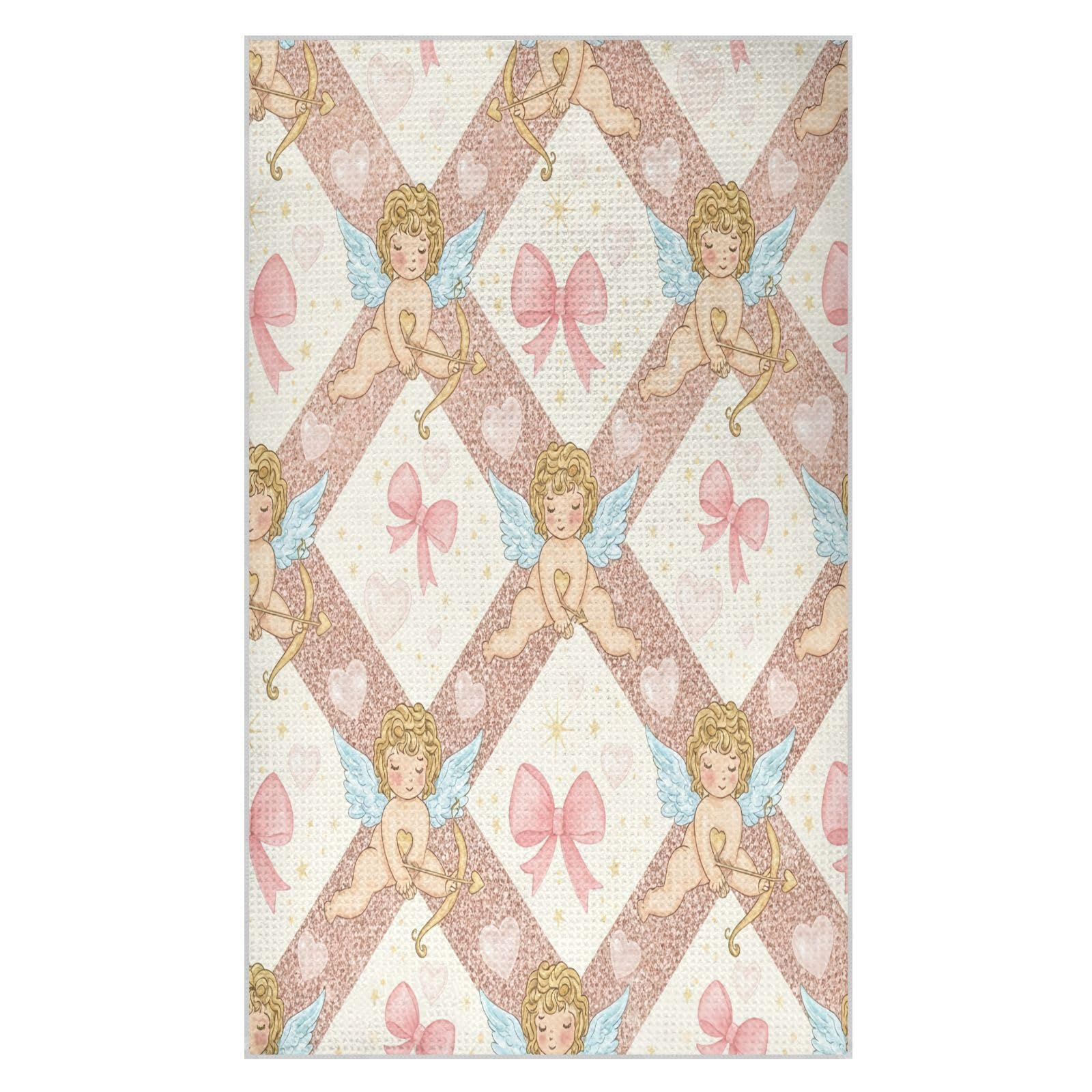 BURSTDDY Bowknot Checkered Kitchen Towels,Absorbent Dish Towels 1 Pack