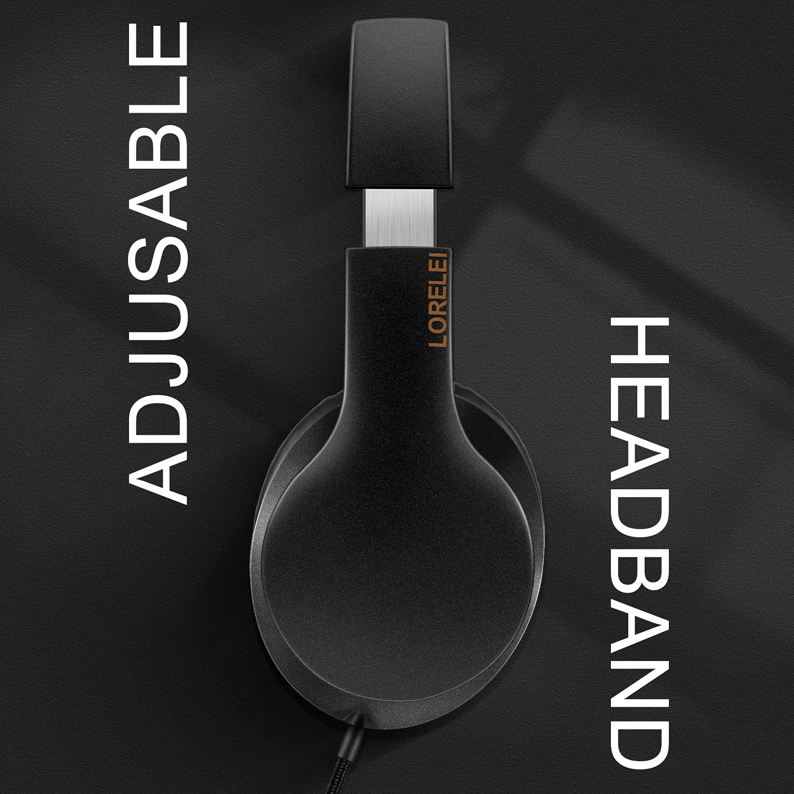 LORELEI X6 OverEar Headphones with Microphone, Lightweight Foldable