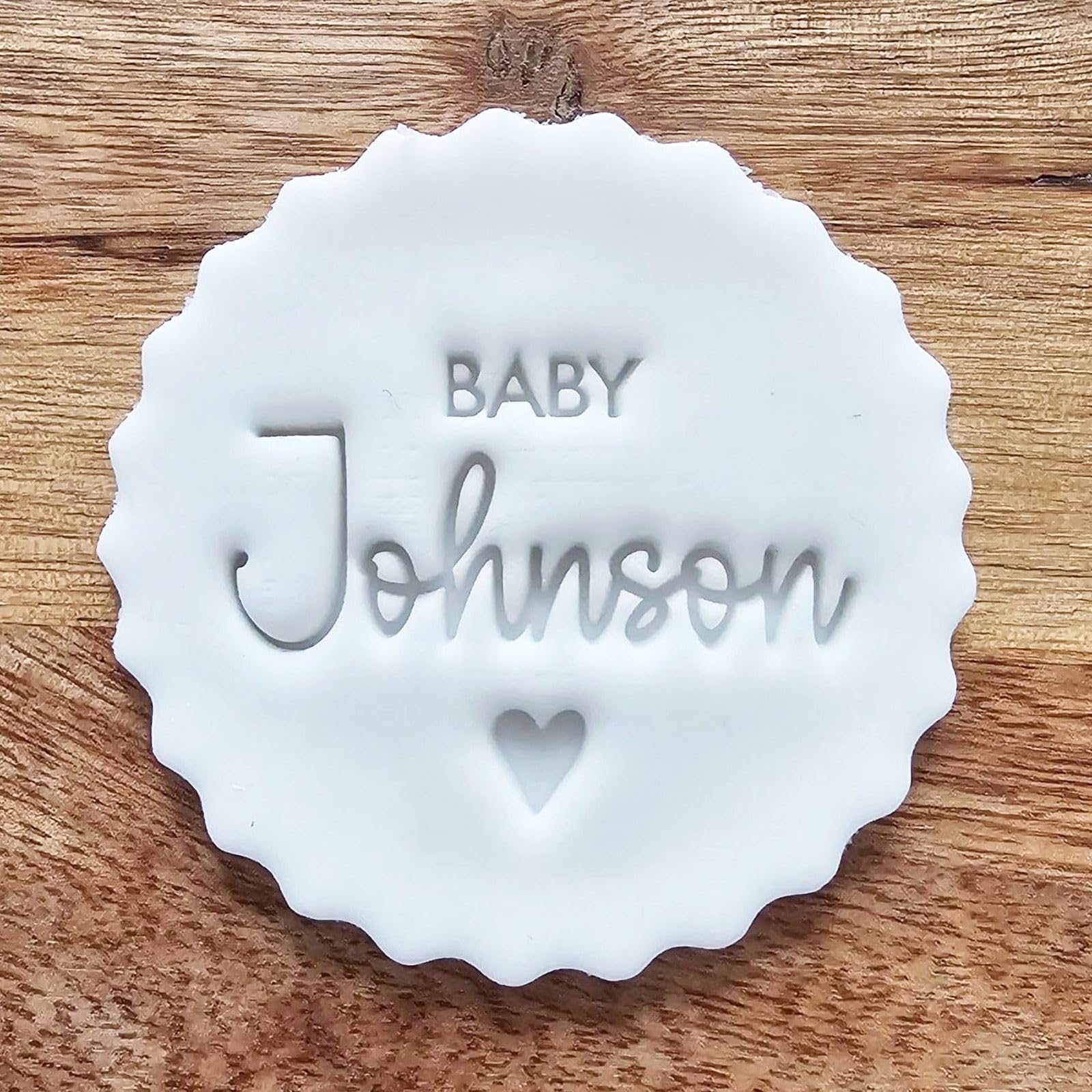Luck and Luck Personalised Baby Embosser with Name | Icing Cookie Stamp | Christening