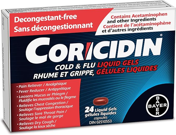 Coricidin Decongestant Free Cough and Cold Medicine Cough, cold and
