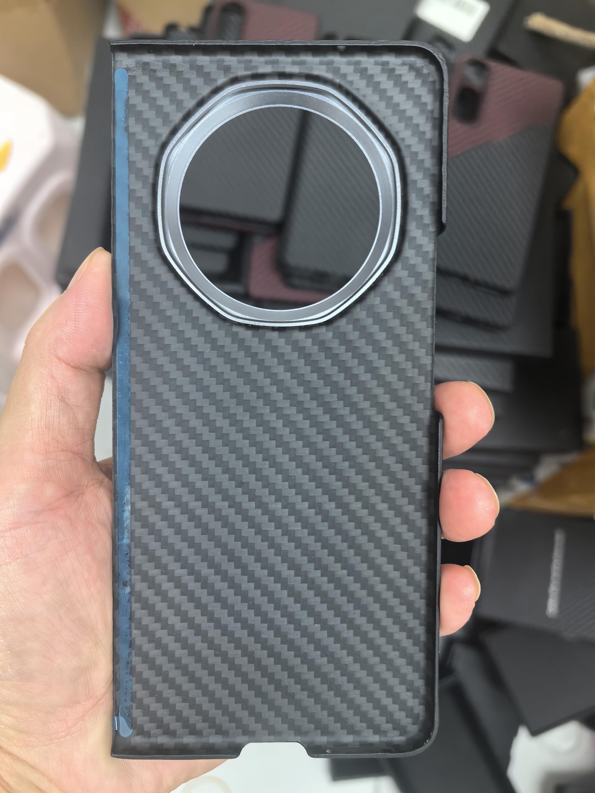 Funda ultrafina de fibra de aramida para Honor Magic V6 con anillo de metal