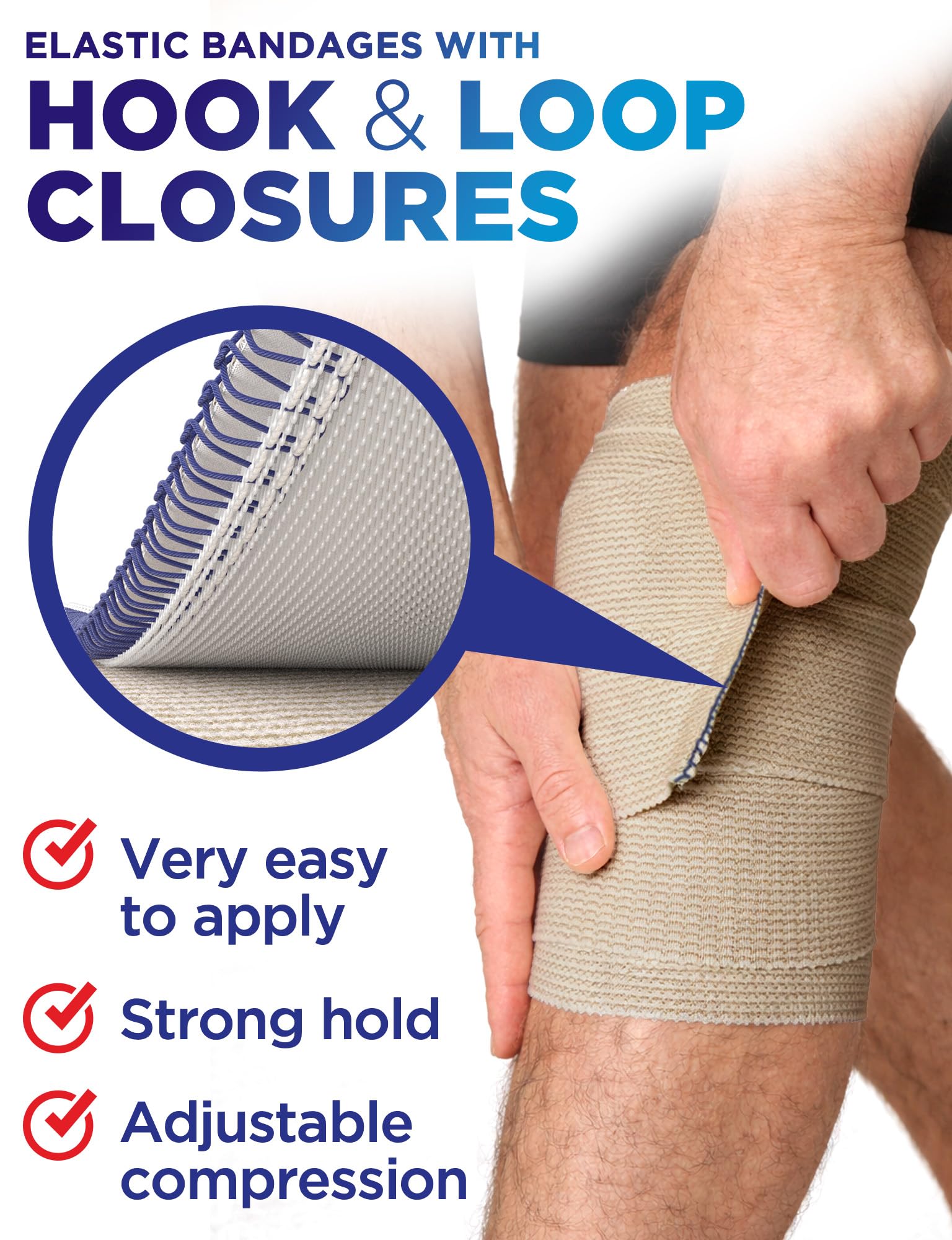 Premium Elastic Bandage Wrap - 6pack (2x2in, 2x3in, 2x4in) - Self-Closing — Amazon image 4