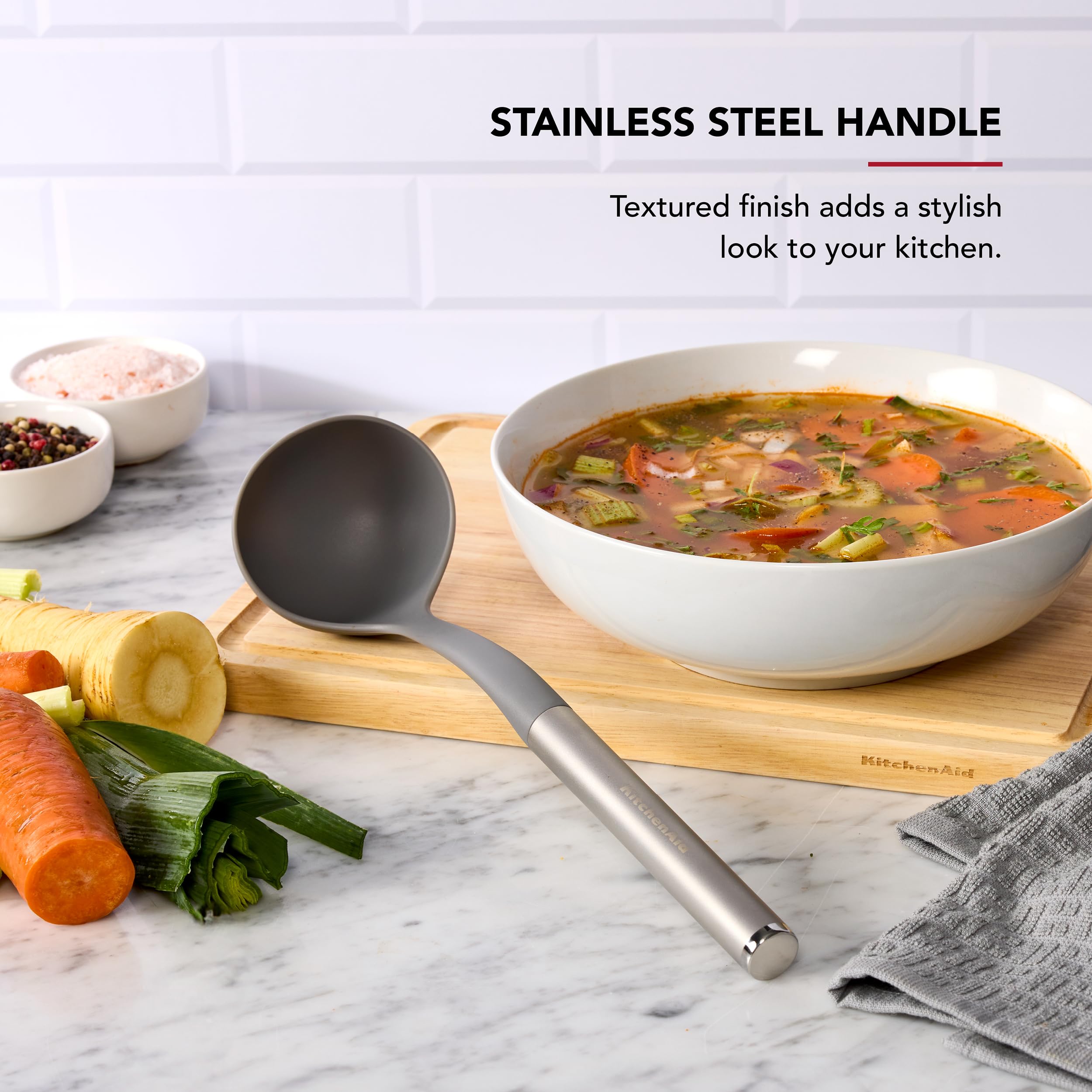 Amazon.com: KitchenAid Ladle with Stainless Steel Handle, Nonstick