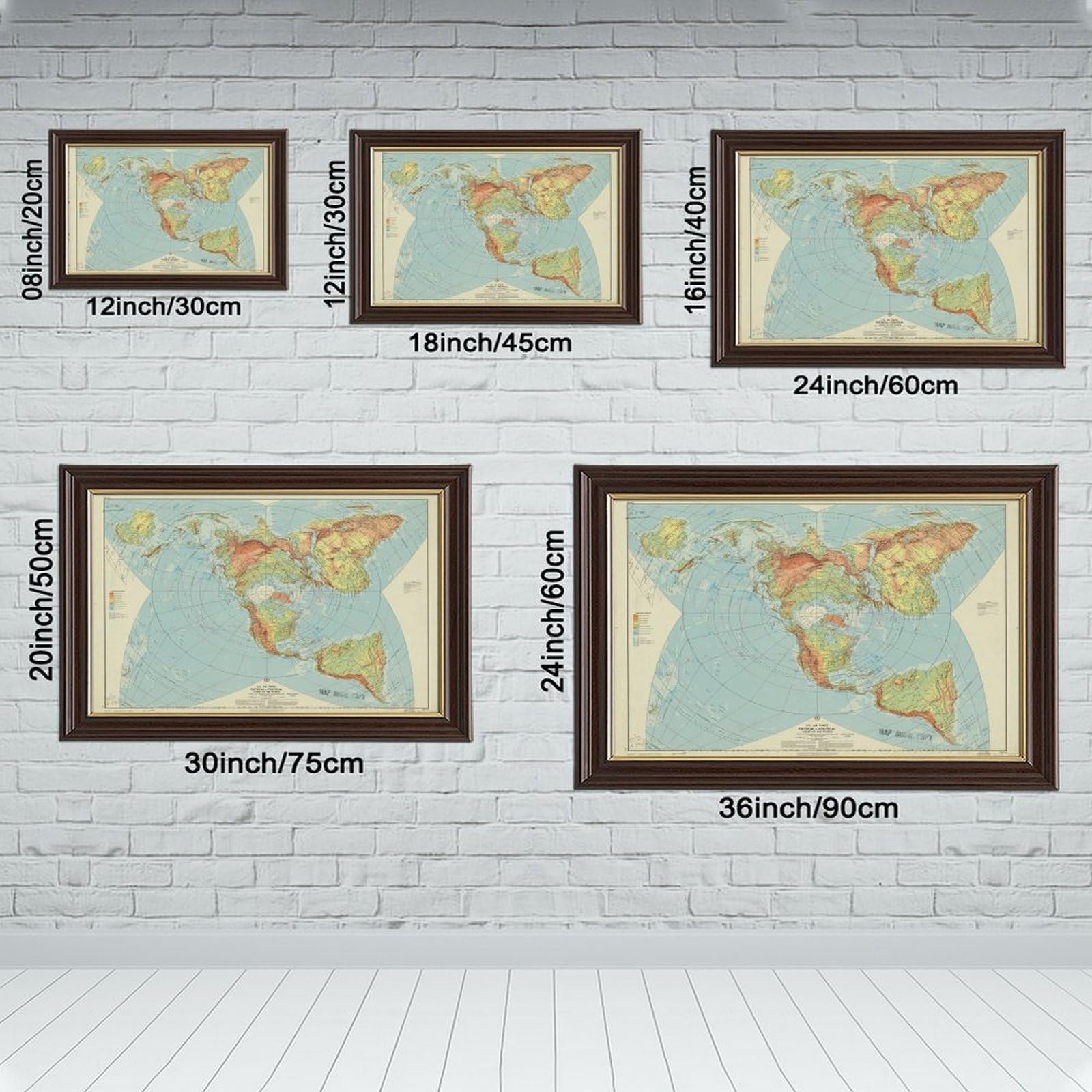 WCYB Poster auf Leinwand, Motiv: Weltkarte der US-Luftwaffe, 61 x 91,4 cm (L x B)