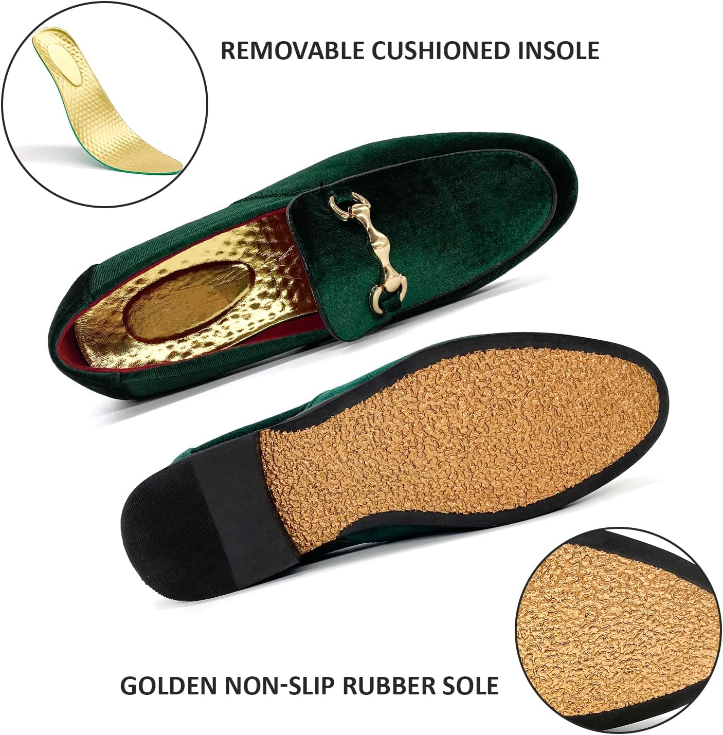 MHB Men's Multiple Colors Velvet Loafer Slip-on Tuxedo Dress Shoes Glitter Suede Smoking Slipper - Image 6