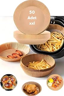Yuvarlak Pişirme Kağıdı, 50 Adet, 16.5 cm XXL Boy, Yapışmaz Özellikli, Hava Fritöz Uyumlu