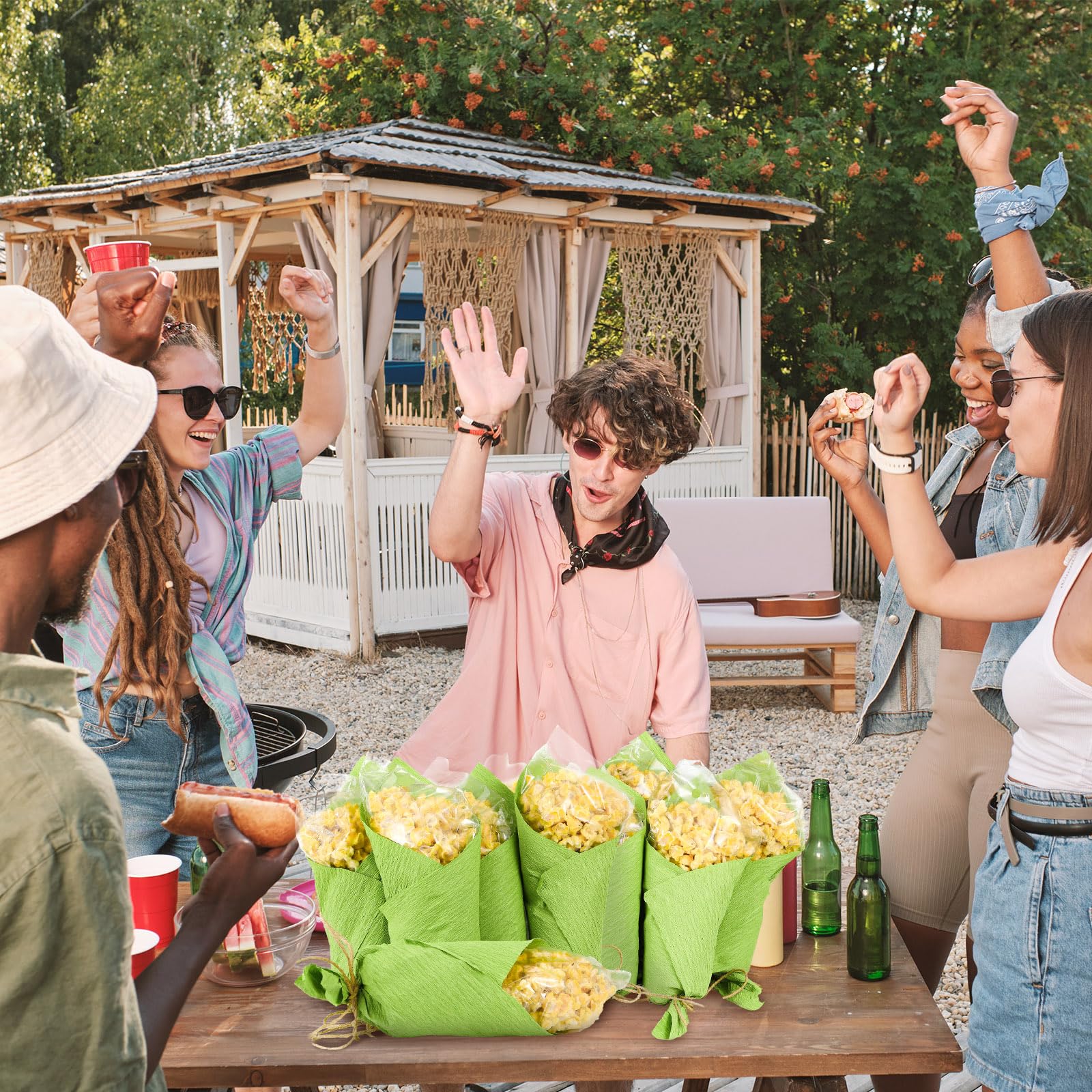 Wonderjune 55 Stück künstliche Popcorn-Maiskolben Handwerk DIY gefälschte Mais-Pakete Popcorn-Verpackungen für Party Foto Puppenhaus Küche Erntedankfest Weihnachtsdekoration