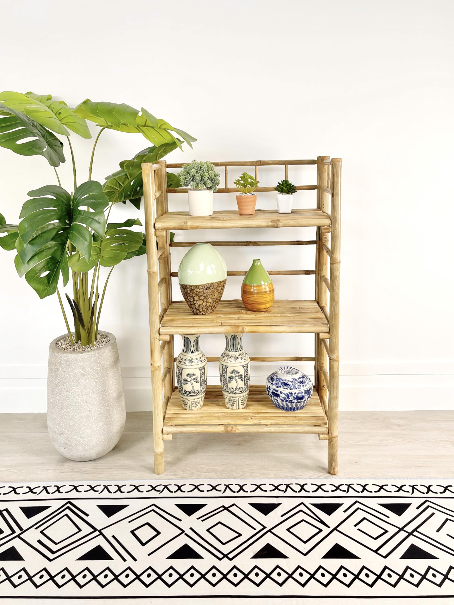 Amazon.com: Bamboo Multi-Purpose Freestanding Folding Collapsible