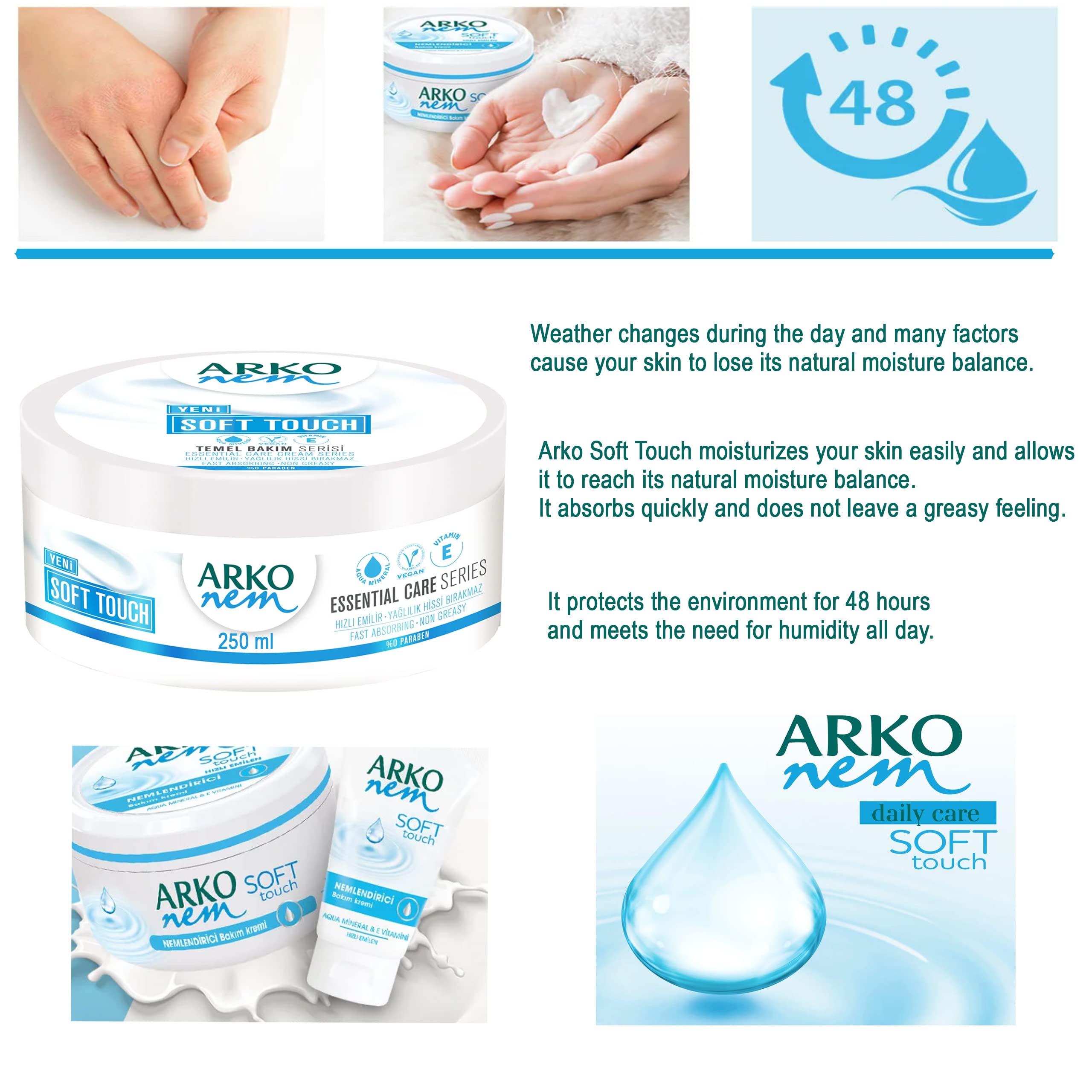 ARKO NEM Soft Touch Bakım Kremi, 250 ml