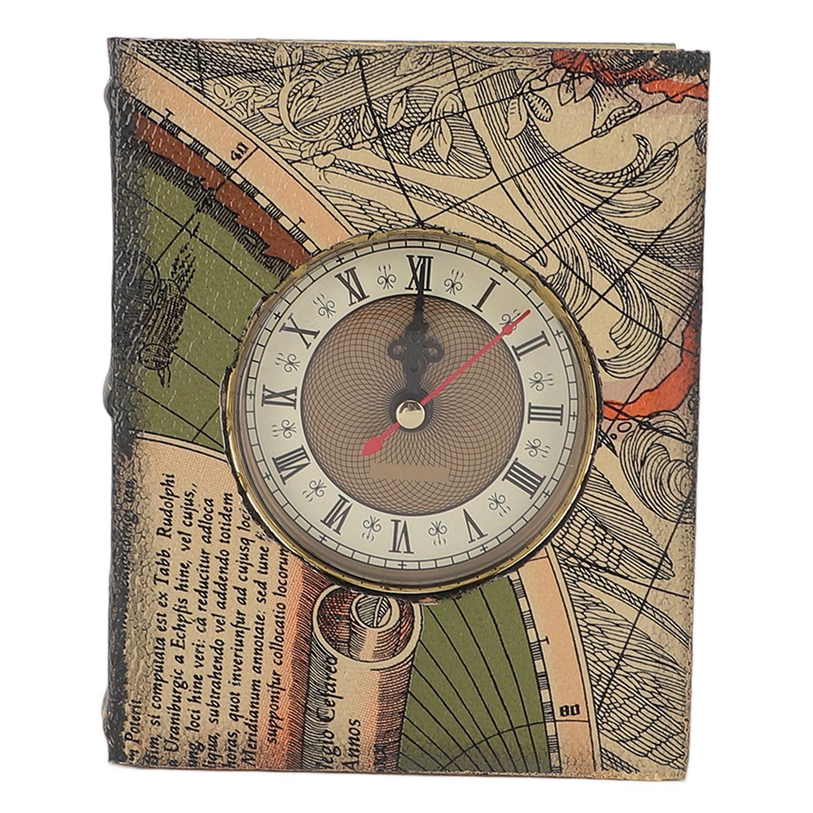 Boîte de livre fausse avec horloge rétro en bois, le cadeau idéal pour décorer une chambre