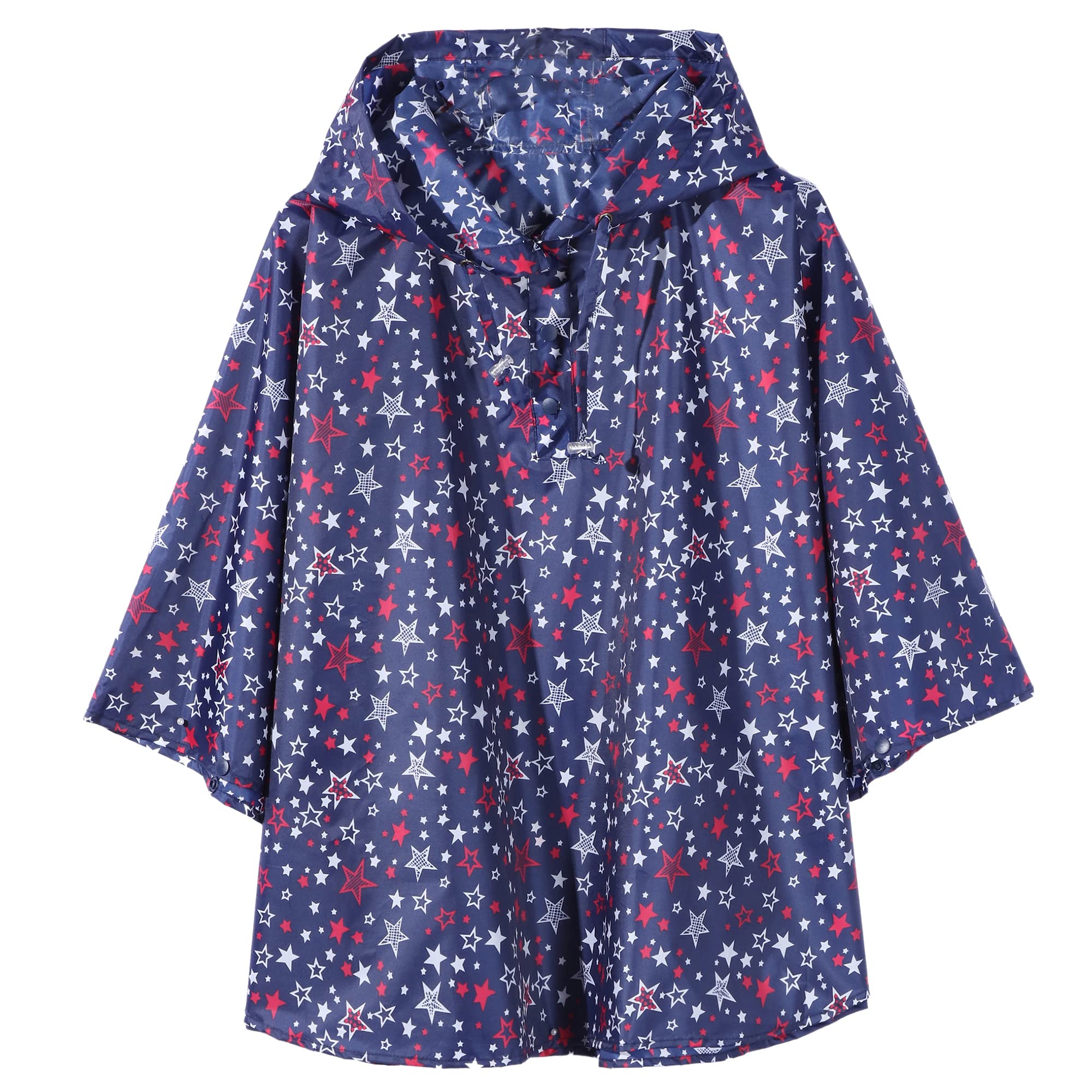 QIKADO Poncho Antipioggia Bambino, Poncho Pioggia Bambina con Cappuccio e Bottoni Portatile