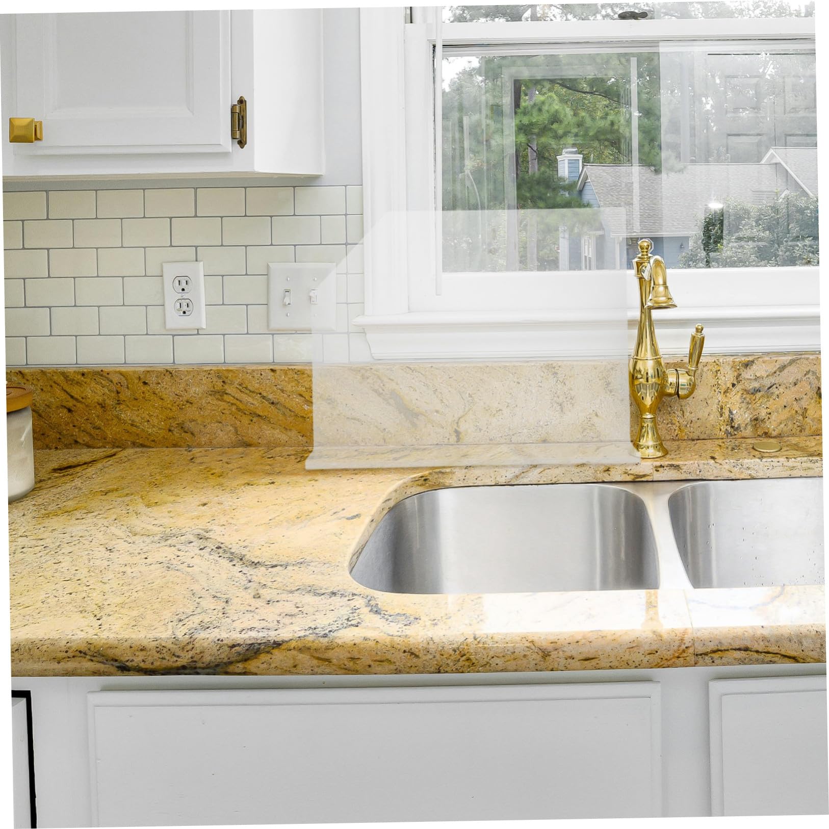 Paraschizzi per Lavello in Acrilico Trasparente Resistente all Acqua Protezione per Cucina e Bagno Facile da Pulire e Installare