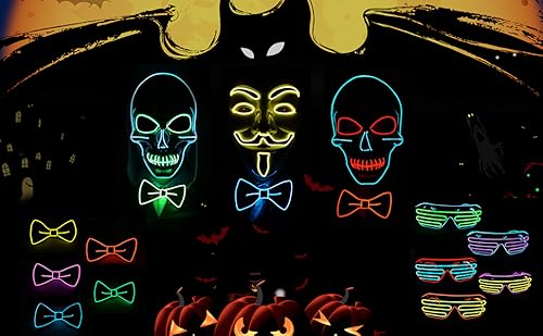 SOUTHSKY LED Leuchtend Fliegen Krawatte Neuheit mit Licht Neon Lichter Blinker leuchtende Einstellbar für Karneval Halloween Kostüm Geburtstag Cosplay Party (Gelb Licht)