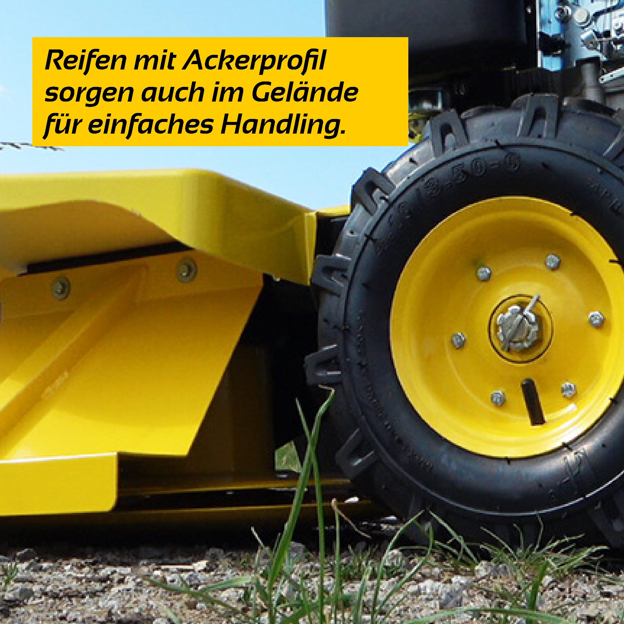 BAMATO Kreiselmäher GS-170 Hochgrasschneider Wiesenmäher 580mm Benzin | Kraftvoller RATO Motor & 580mm Schnittbreite | 4 Klingen | Mit Radantrieb | Ideal für hohes Gras