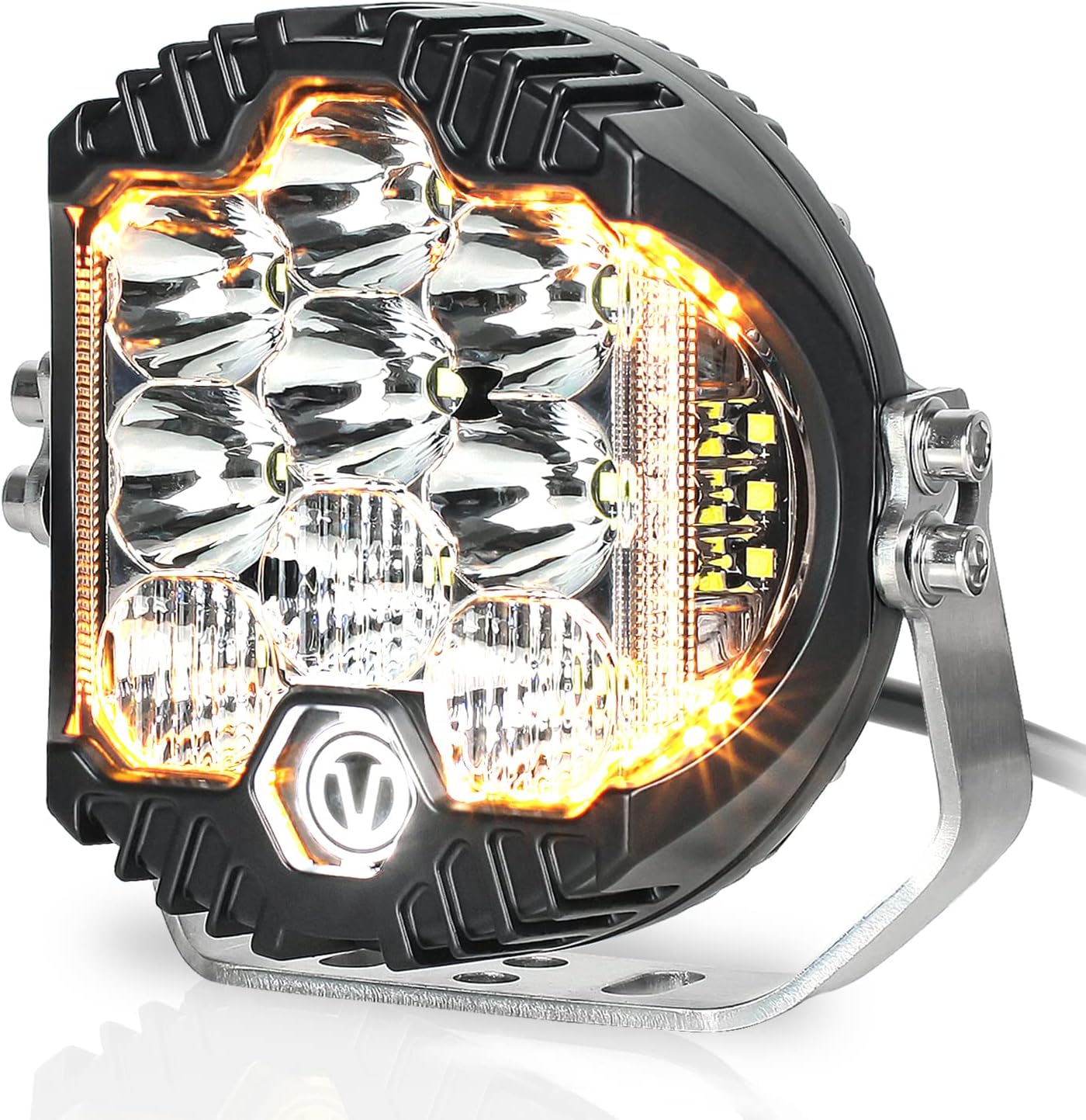 XYY XIAOYINGYING 5 Inch 50W LED Driving Light, 5000LM Offroad Light IP67 Waterproof Round Work Light Spot Flood Combo for Jeep, ATV, SUV, UTV, Trucks, Pickup, Golf Cart, 4x4, Ford F150 - Pack of 1