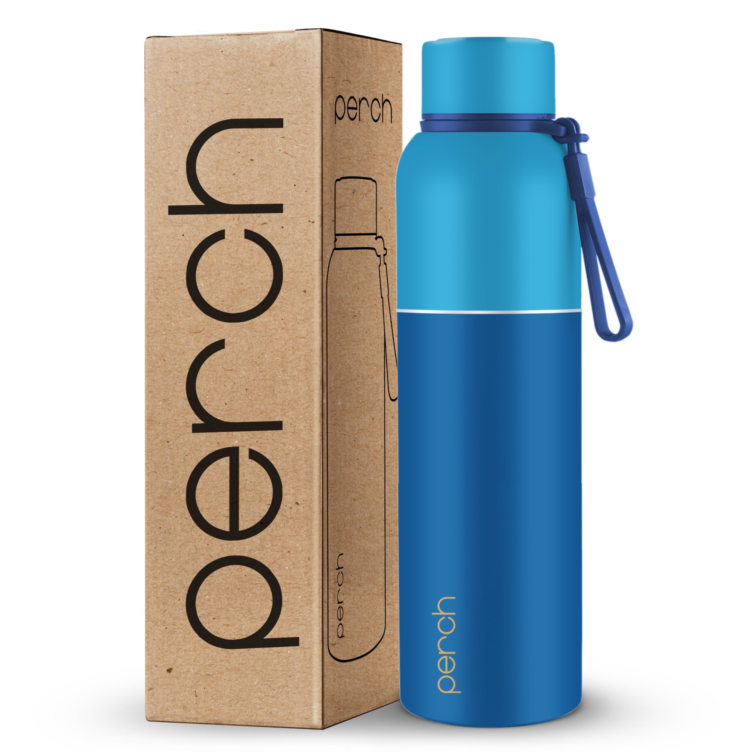 Perch Zenith ISI Certified Hot and Cold Steel Water Bottle 1 LTR, Vacuum Insulated Flask for Adults | BPA-Free, Leakproof | Easy to Carry Bottle for Office, School, Gym (Ocean Breeze)