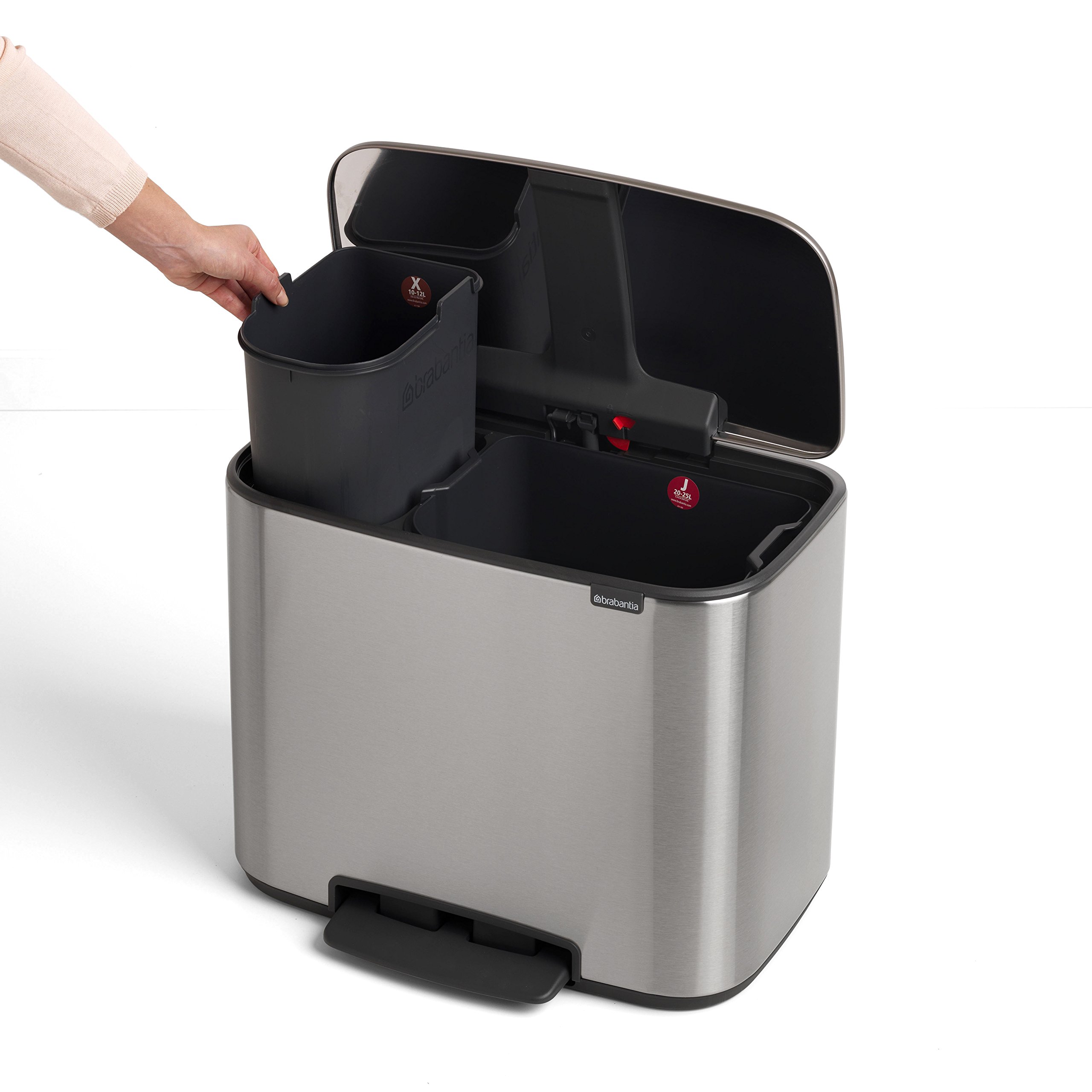 Amazon｜ブラバンシア ゴミ箱 蓋付き ペダル式 11+23L 2分別 幅54×奥行