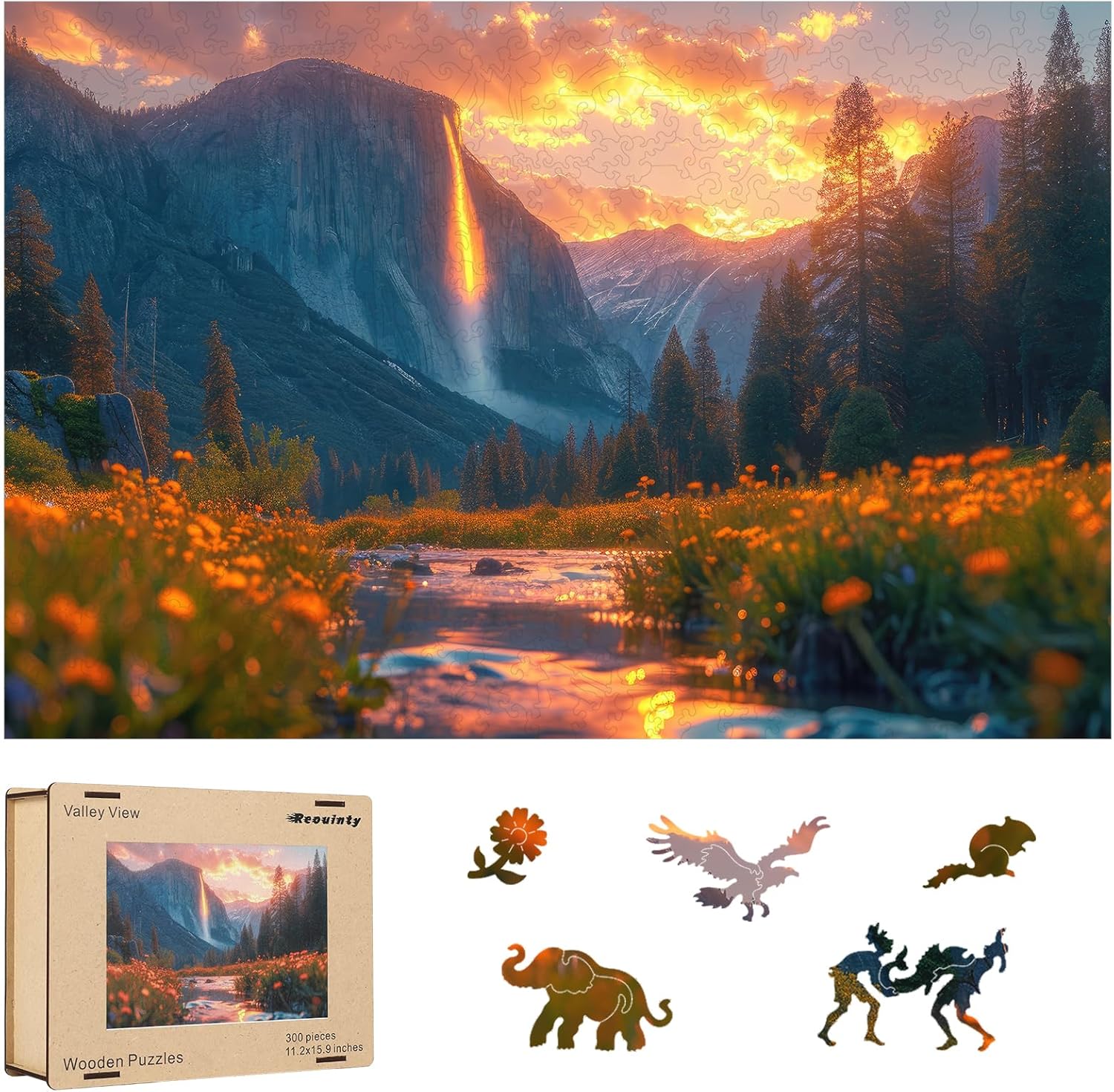 Product image of Wooden Puzzle for Adult 300 Piece - Landscape Jigsaw Puzzle Home Decor, Grand Canyon, Valley View, Fountains, Great Christmas Thanksgiving Puzzle Gifts for Adult and Teens(15.9 * 11.2in)
