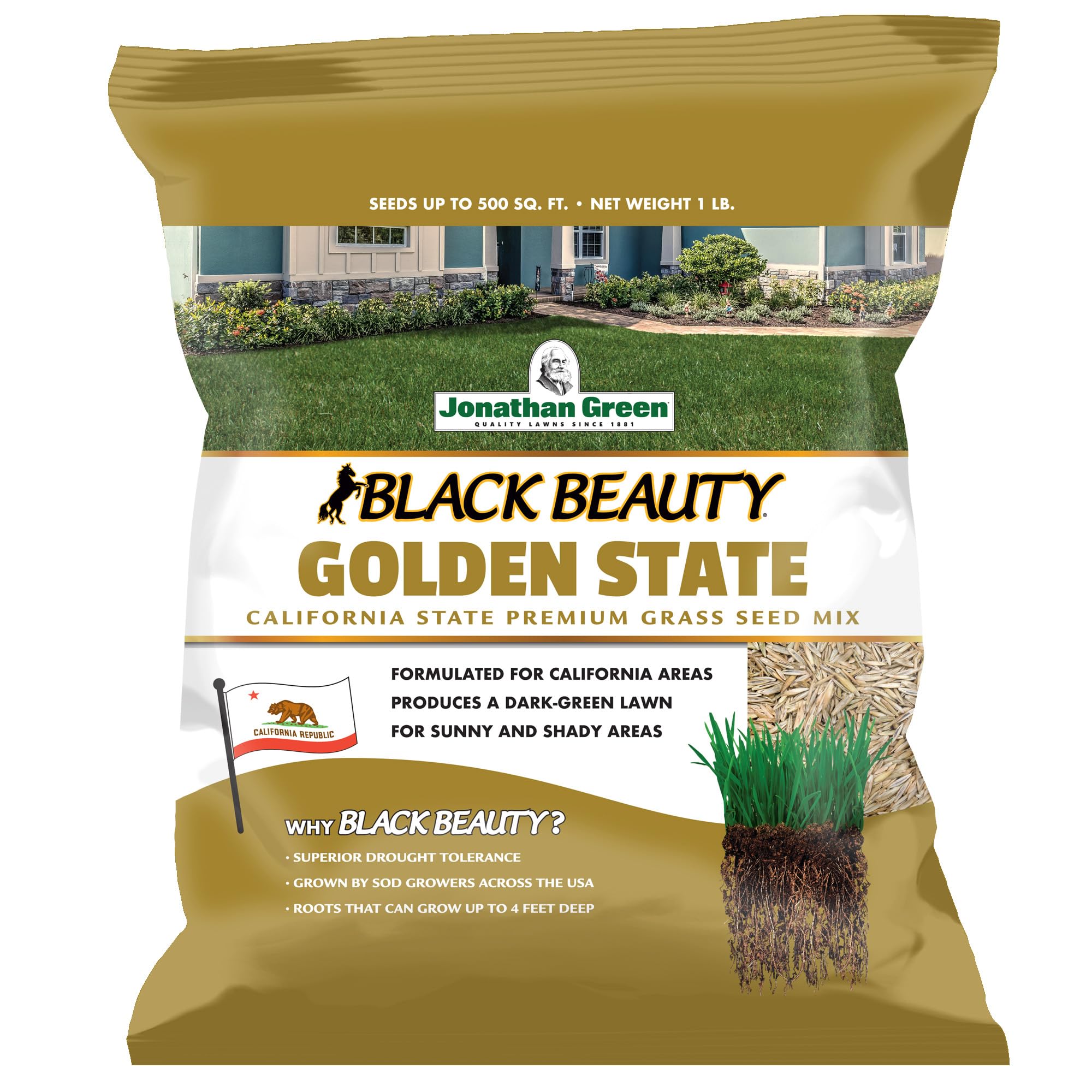 Jonathan Green Black Beauty Golden State California Grass Seed - 1 lb