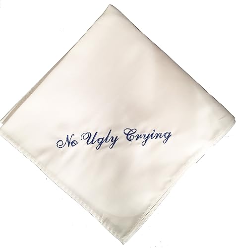Miniatura 1 de No Ugly Crying Wedding Handkerchief with a straight edge- Your choice of embroidery color- Great Groomsmen gift