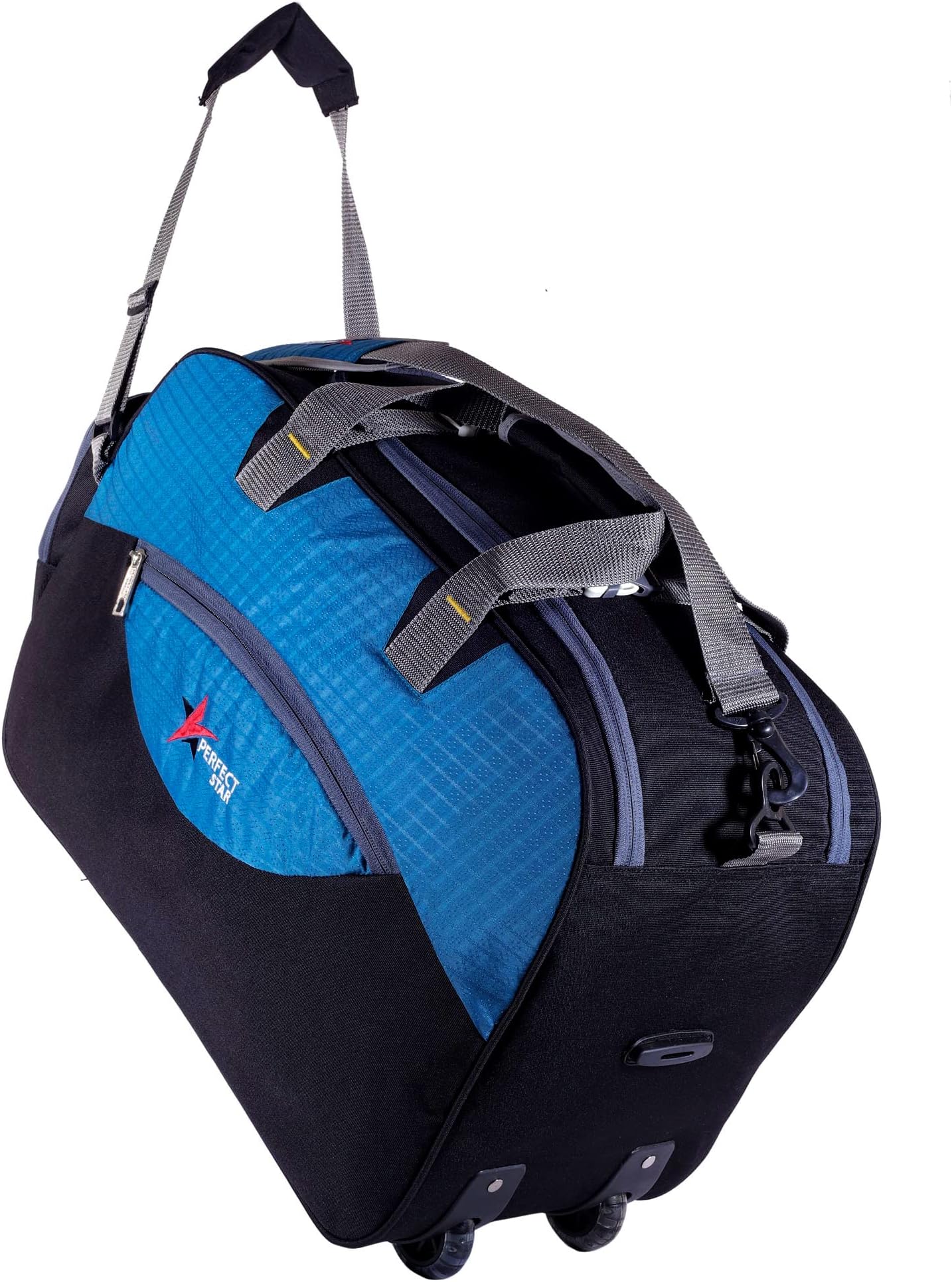 Duffle Trolley Bags for Travel with Wheel 60Litre (Black Firoza)