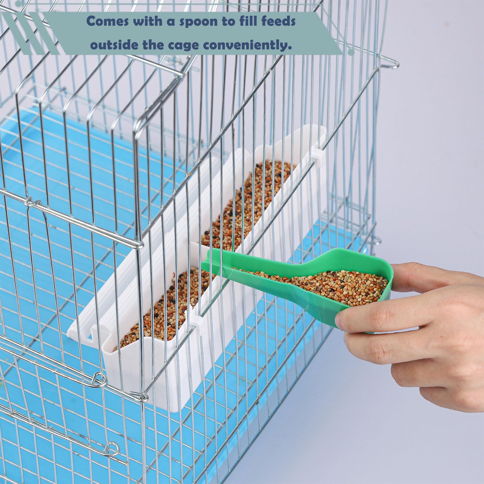 IBWell Paquete de 4 comederos para pájaros para jaula, cuenco de comida para pájaros, comedero para periquitos, comedero de agua para loros