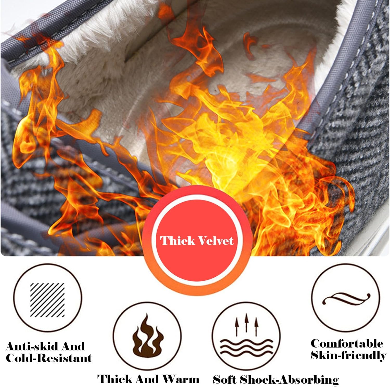 bumuam Women's Walking Shoes with Arch Support,Winter Warm Diabetic Shoes for Men Women Extra Wide Width Thermal Shoes for Edema and Swollen Feet Men 13