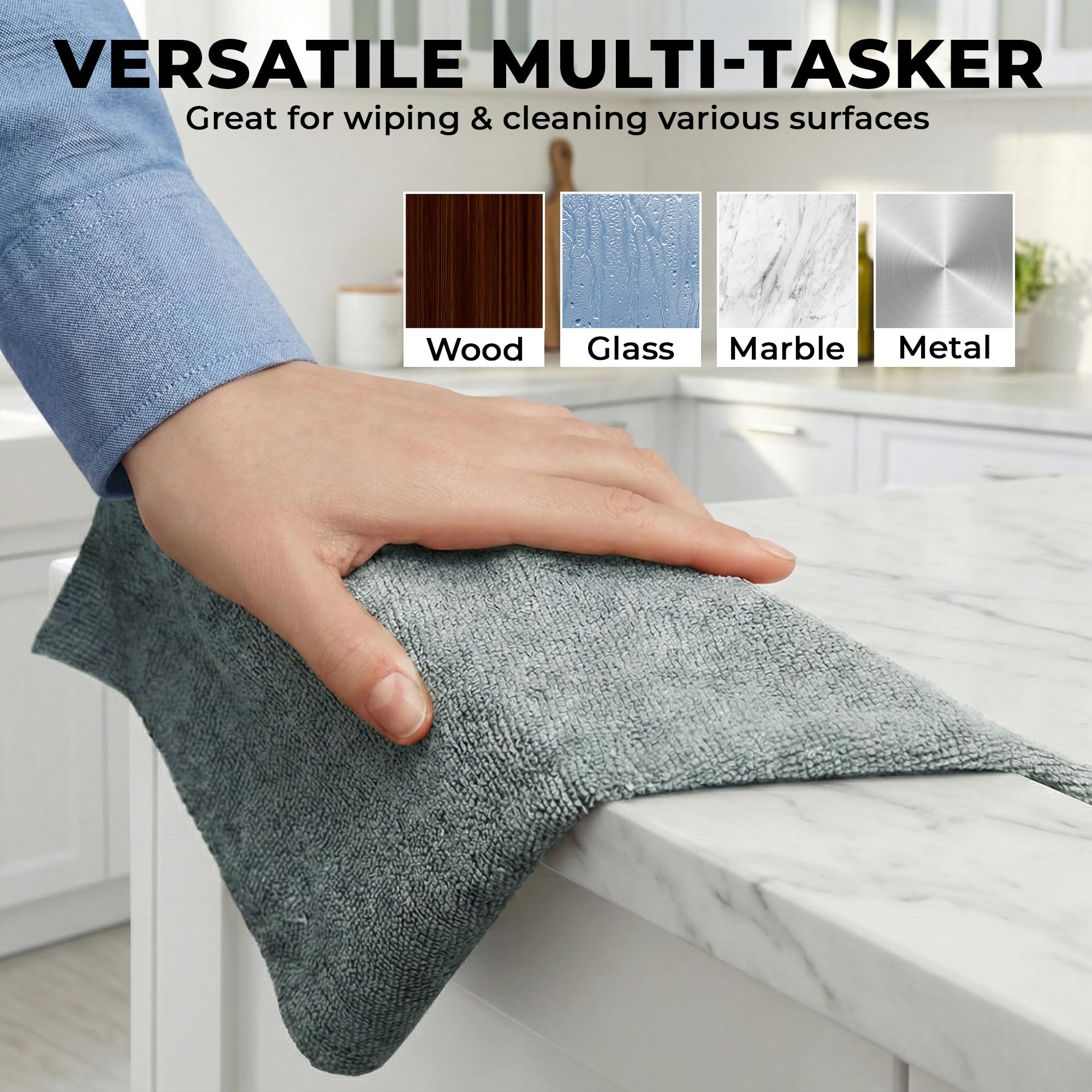 Story@Home Microfiber Cleaning Cloth Roll, 20Pcs, 4000 Times Washable - 10X Cheaper Than Paper Kitchen Towel Roll - Ultra Absorbent Lint Free Microfiber Cleaning Cloth for Kitchen - Tearable, Reusable 4