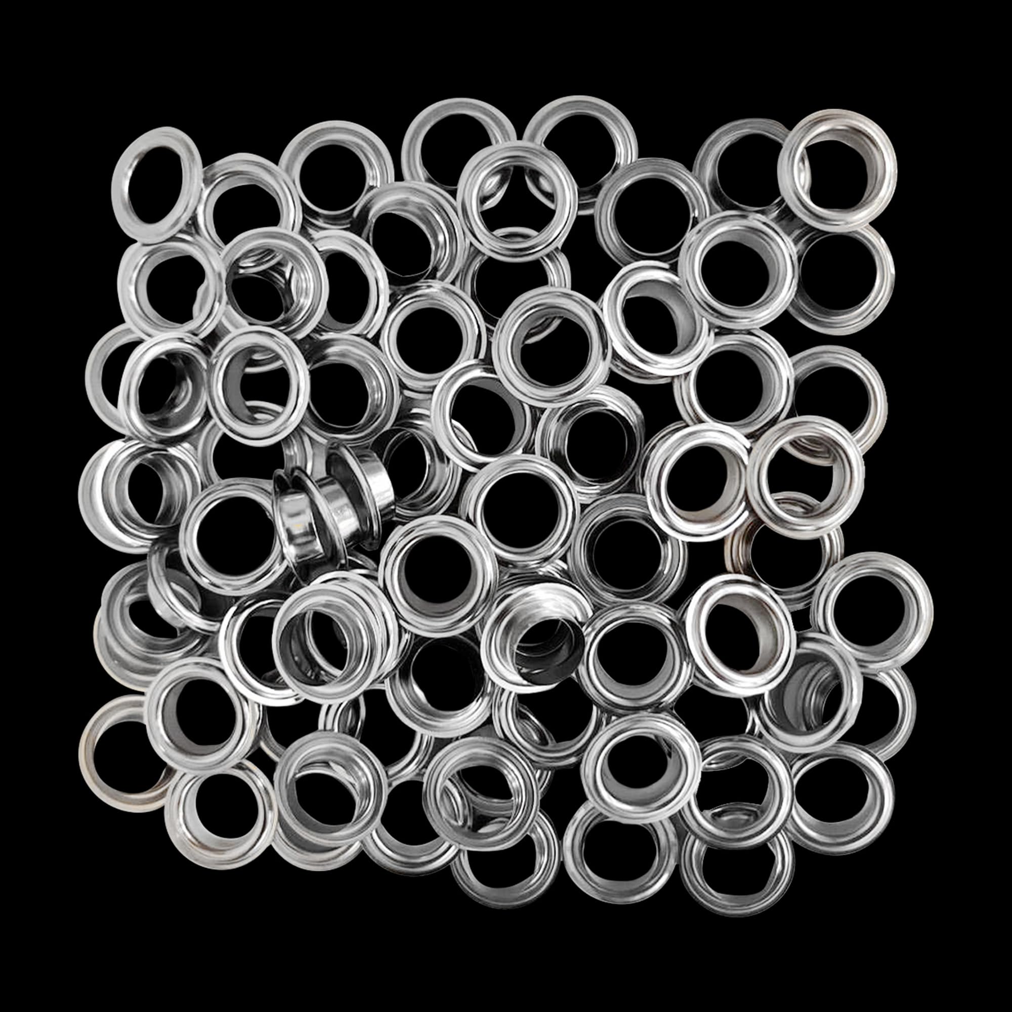 Trimming Shop Self Piercing Banner Eyelets 12mm Metal Grommets Without Washers for Semi Automatic Eyelet Machine PVC Banners Tarpaulin Canvas Heavy Duty Eyelets, Silver, Pack of 1000 โ image 1