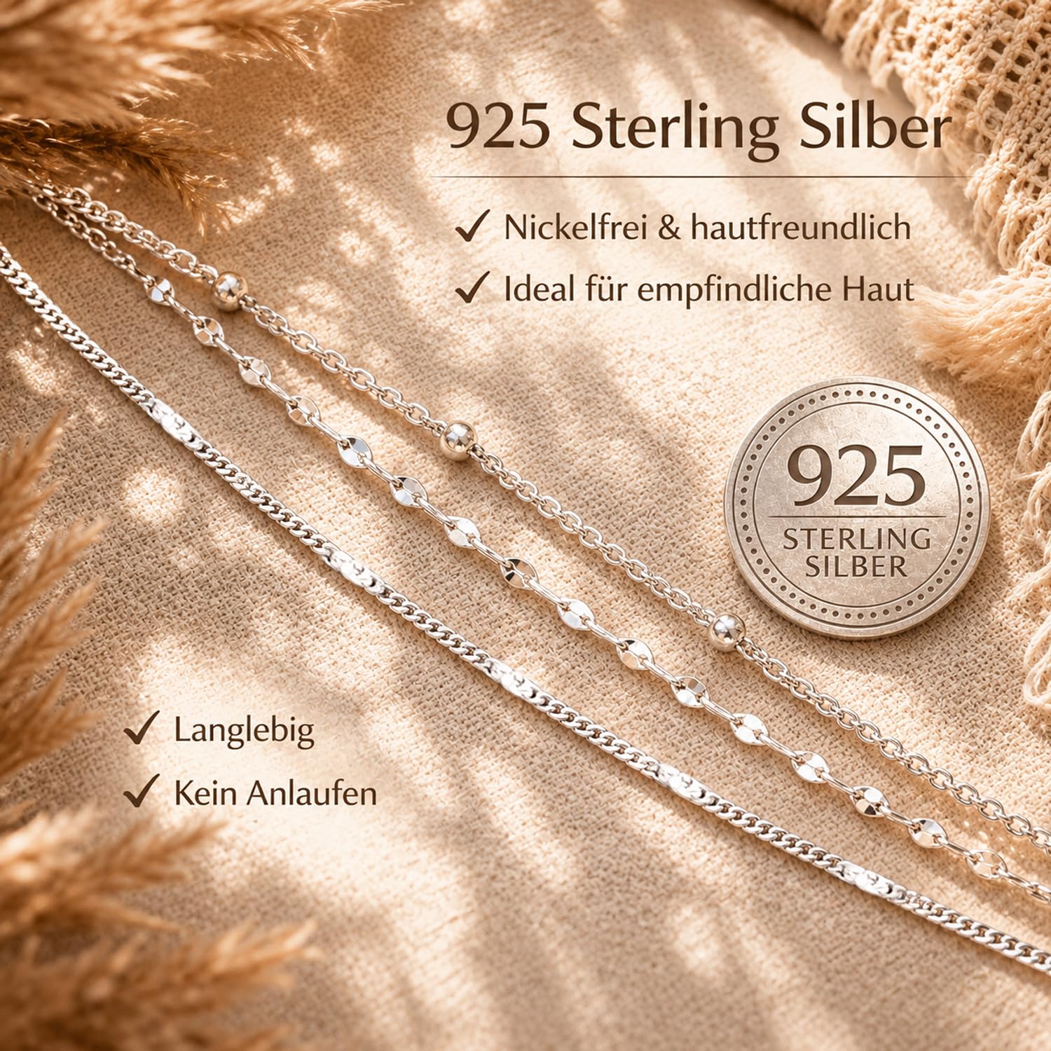 Alster Herz* 925 Sterling Silber Armband Damen – Elegantes feines Schmuckarmband, verstellbar, zeitlos & hautfreundlich