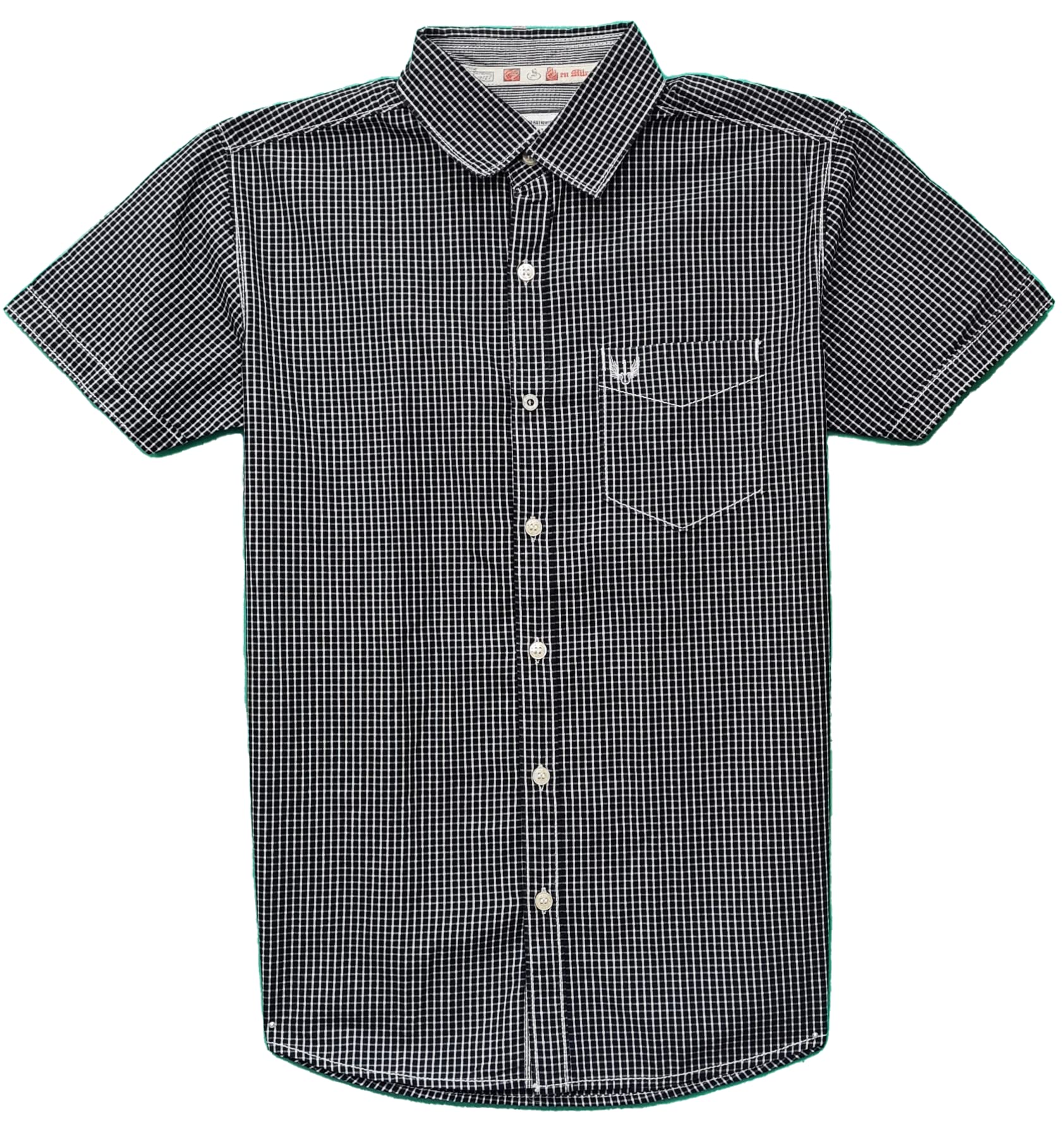 TWISTE Mens Half Sleeve Checkered Shirts 100% Cotton Casaul Check Half Shirt  in Black Color Regular Fit (Small, Black) : Amazon.in: Clothing \u0026  Accessories