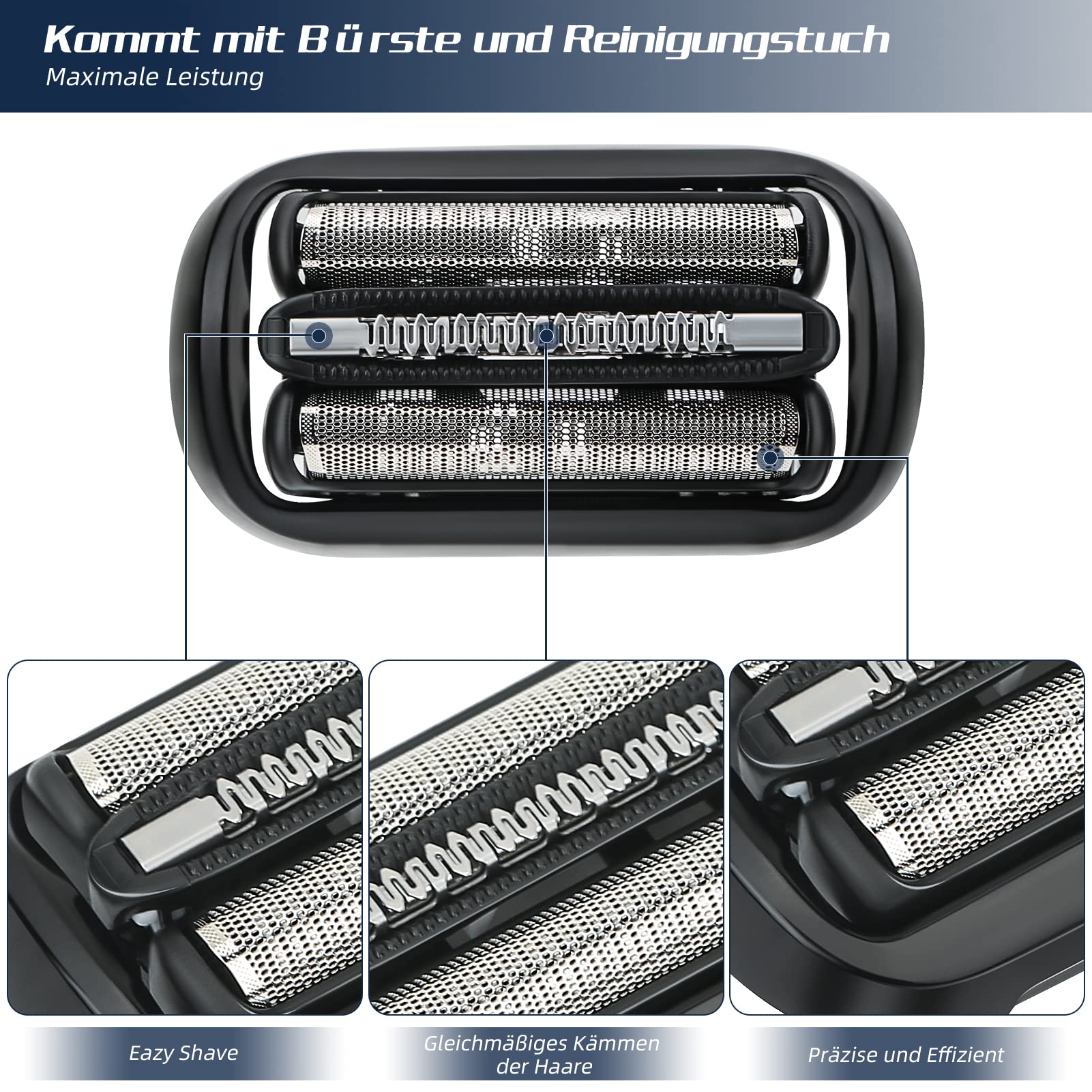 Głowica goląca do Braun Series 5/6 53B, wymienna głowica do golarki elektrycznej, część zamienna kompatybilna z golarką męską