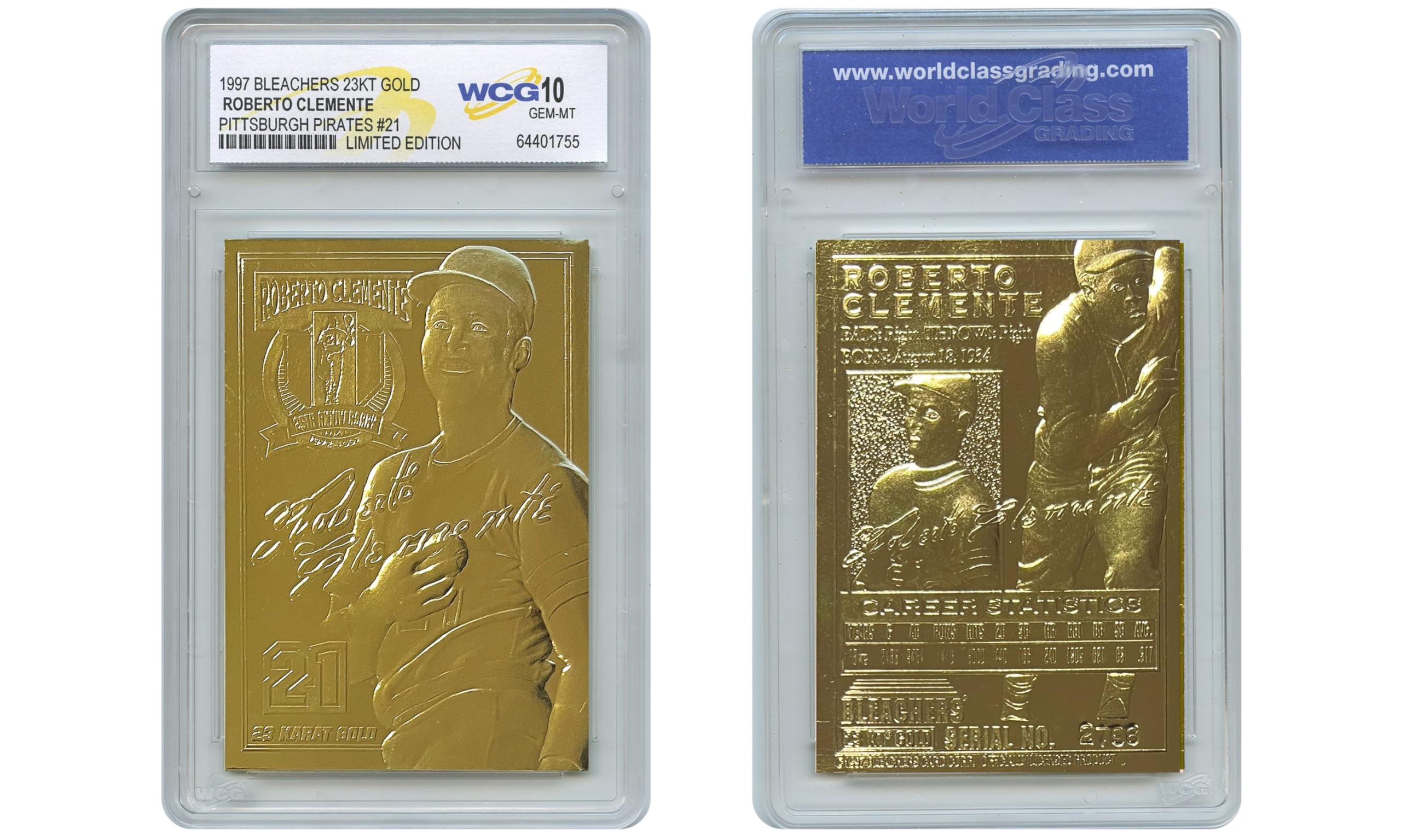 Amazon.com: WCG ROBERTO CLEMENTE 1997 Bleachers Gold Card