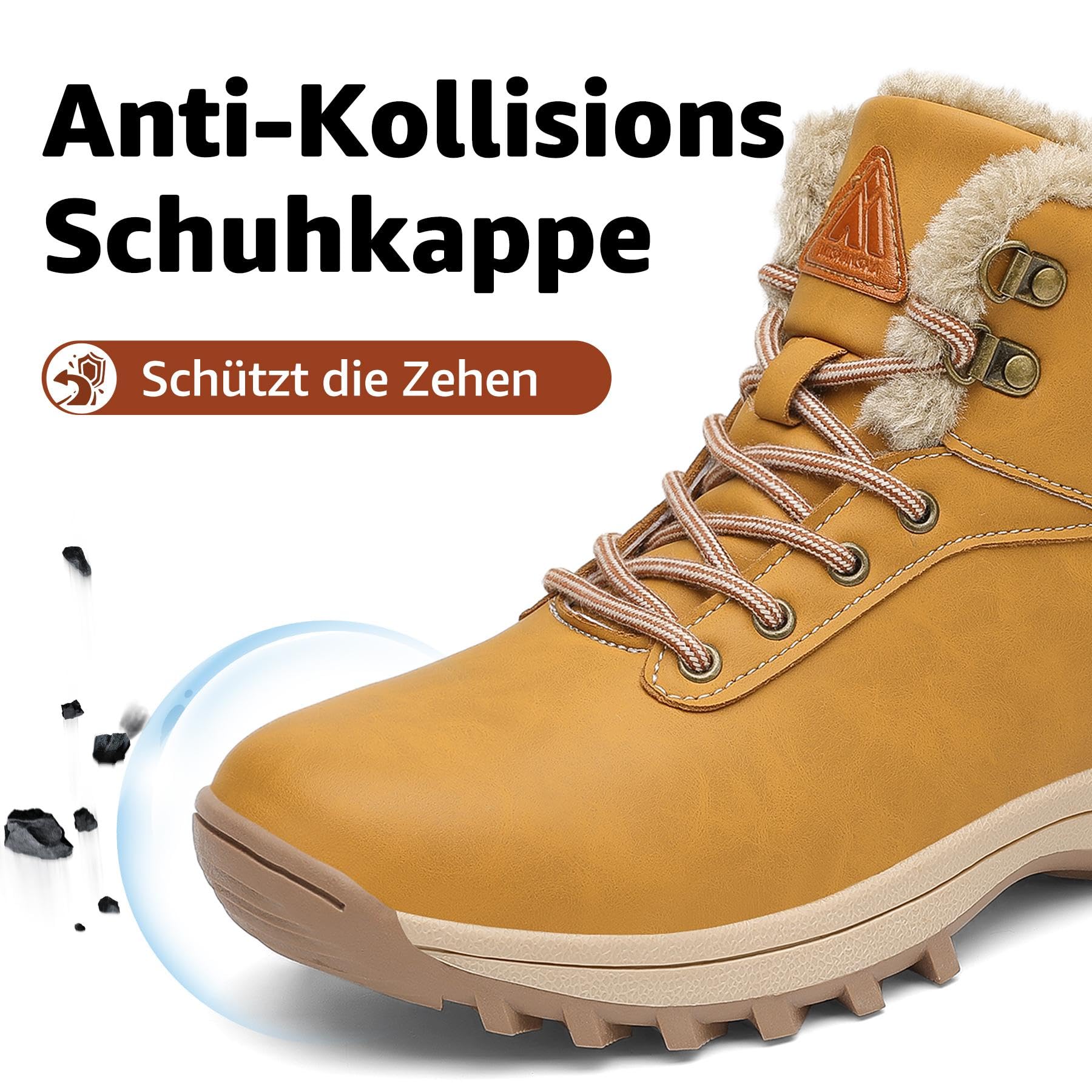 Mishansha Uomo Scarpe Invernali Donna Stivali da Neve Calda Impermeabili Outdoor Sneakers da Trekking Taglia 36-48 EU