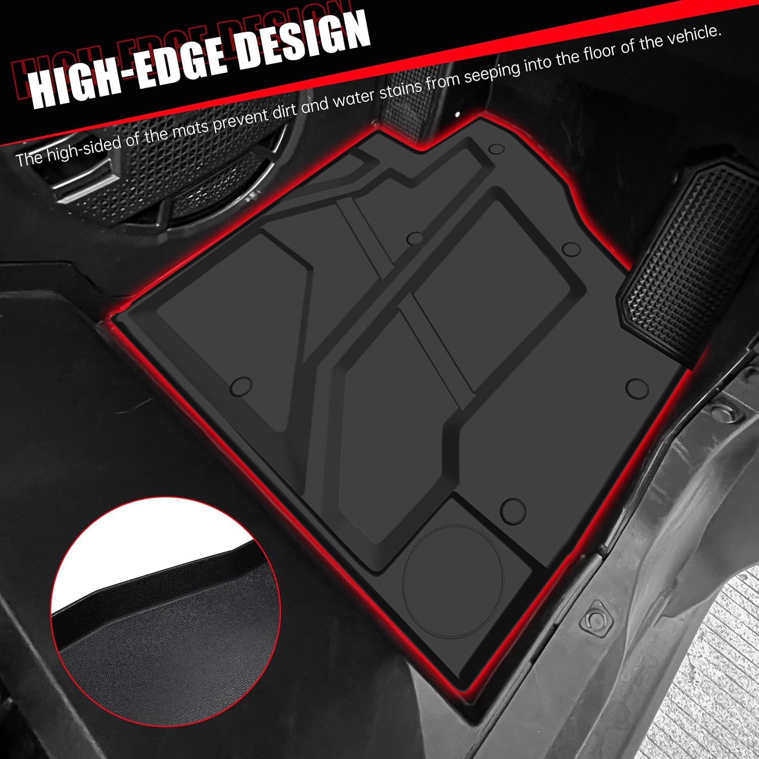 TPE Anti-Slip Floor Mats Compatible with 2024+ Polaris Xpedition XP 5/ ADV 5 Accessories Row Floor Liners All Weather Protection Rubber Slush Mats for Xpedition XP5/ ADV5 (3PCS)