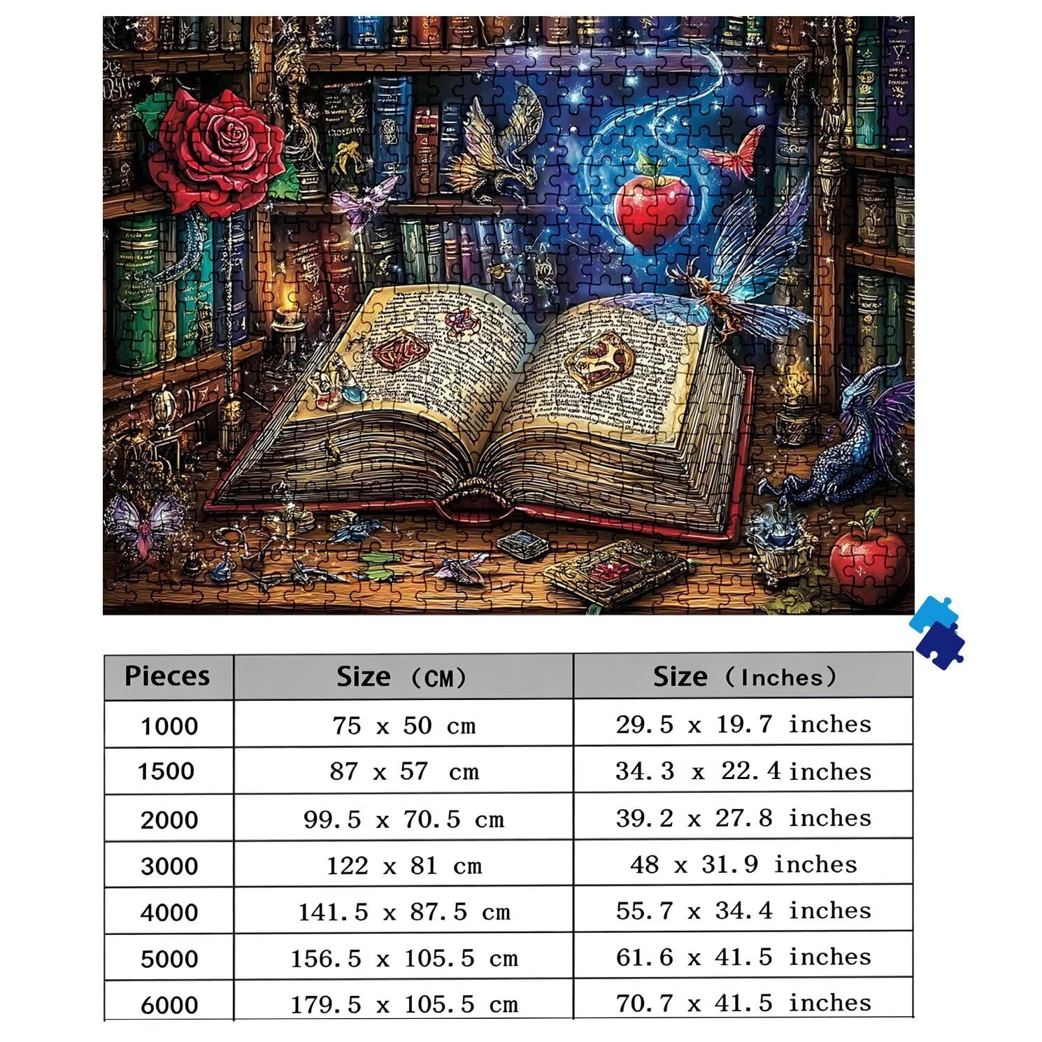 Puzzle 6000 elementów, niemożliwe puzzle dorośli 179,5 x 105,5 cm, druk w wysokiej rozdzielczości, gry edukacyjne, antystresowe drewniane puzzle dla całej rodziny, dekoracje ścienne, różowa książka w0
