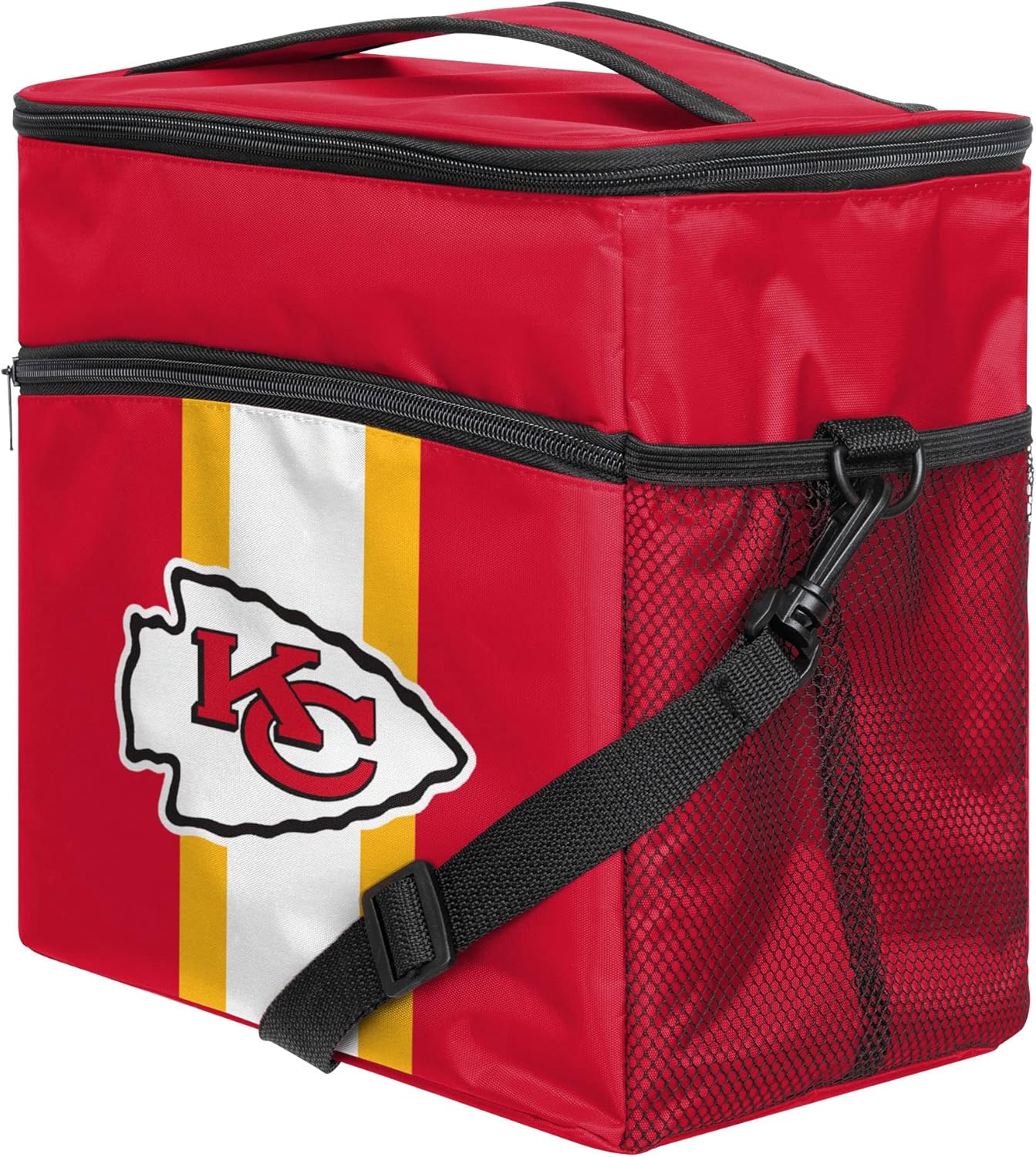 foco NFL Team Logo Soft-Sided Insulated 24-Pack Tailgate Cooler Bag Kansas City Chiefs One Size Team Stripe