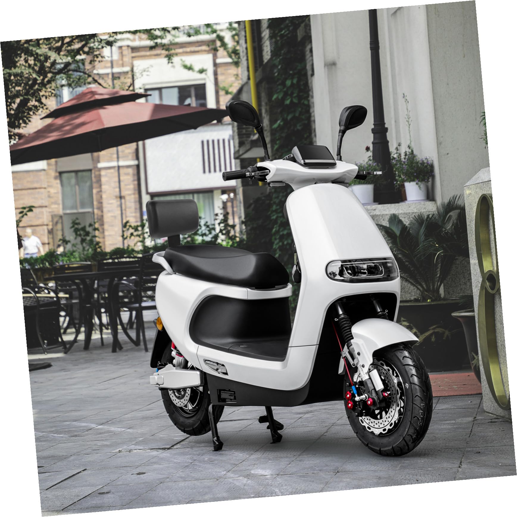 Gatuida Cuscino Schienale Poggiapiedi per Elettrica Nero per Comoda in e Metallo per Spostamenti in Bici