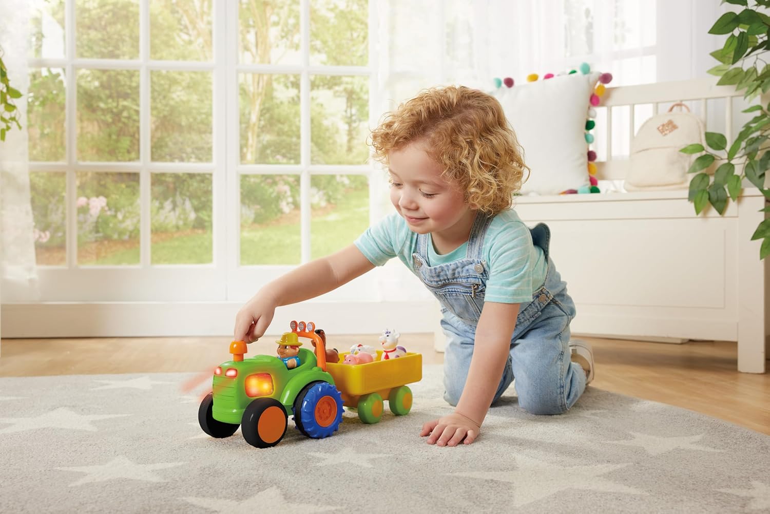 Kidoozie Funtime Tractor – Farm Playset with Toy Tractor, Figure and Farm Animals – Suitable for Toddlers and preschoolers Ages 12+ Months
