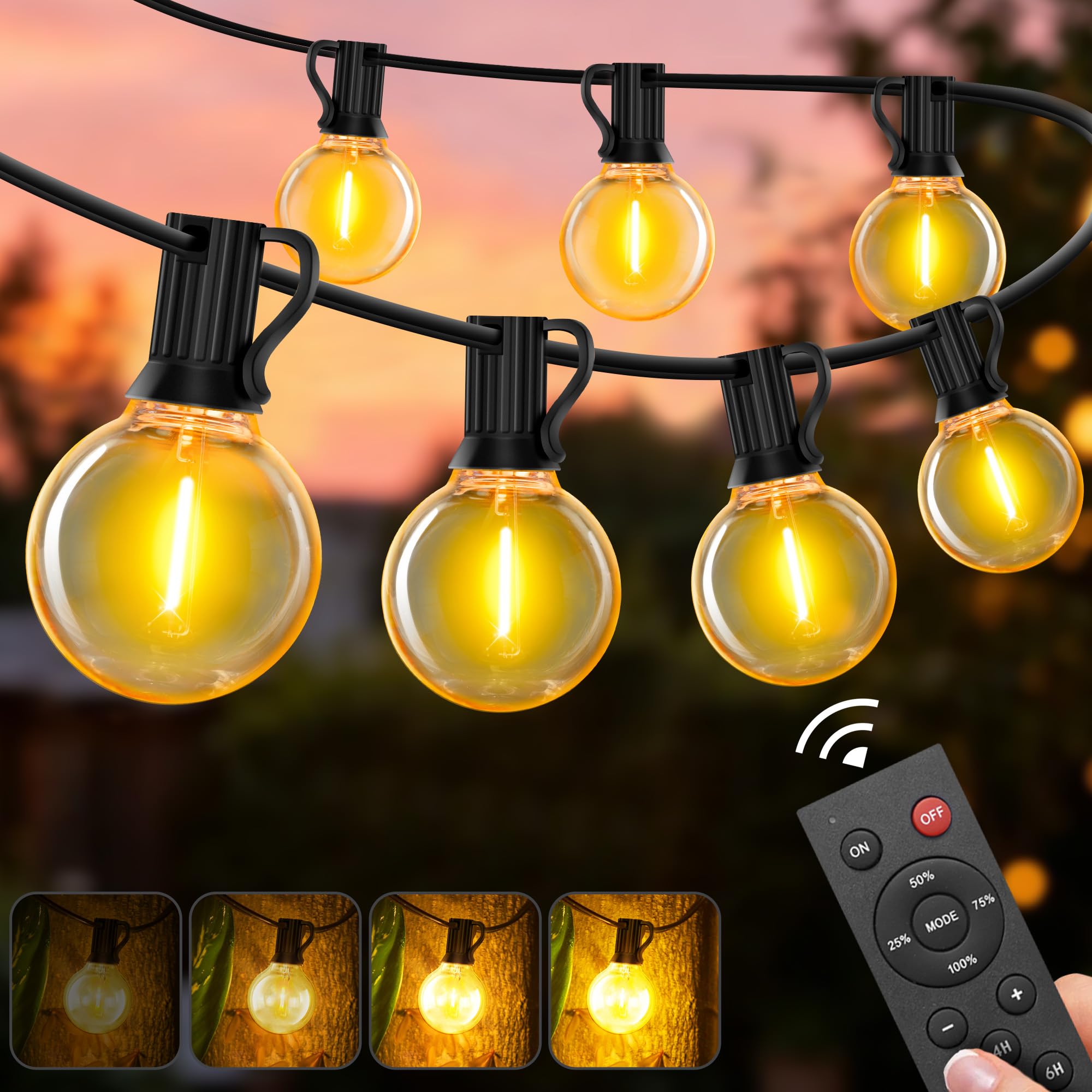 DSLebeen Garden String Lights Mains Powered 150FT Dimmable with Remote โ image 1