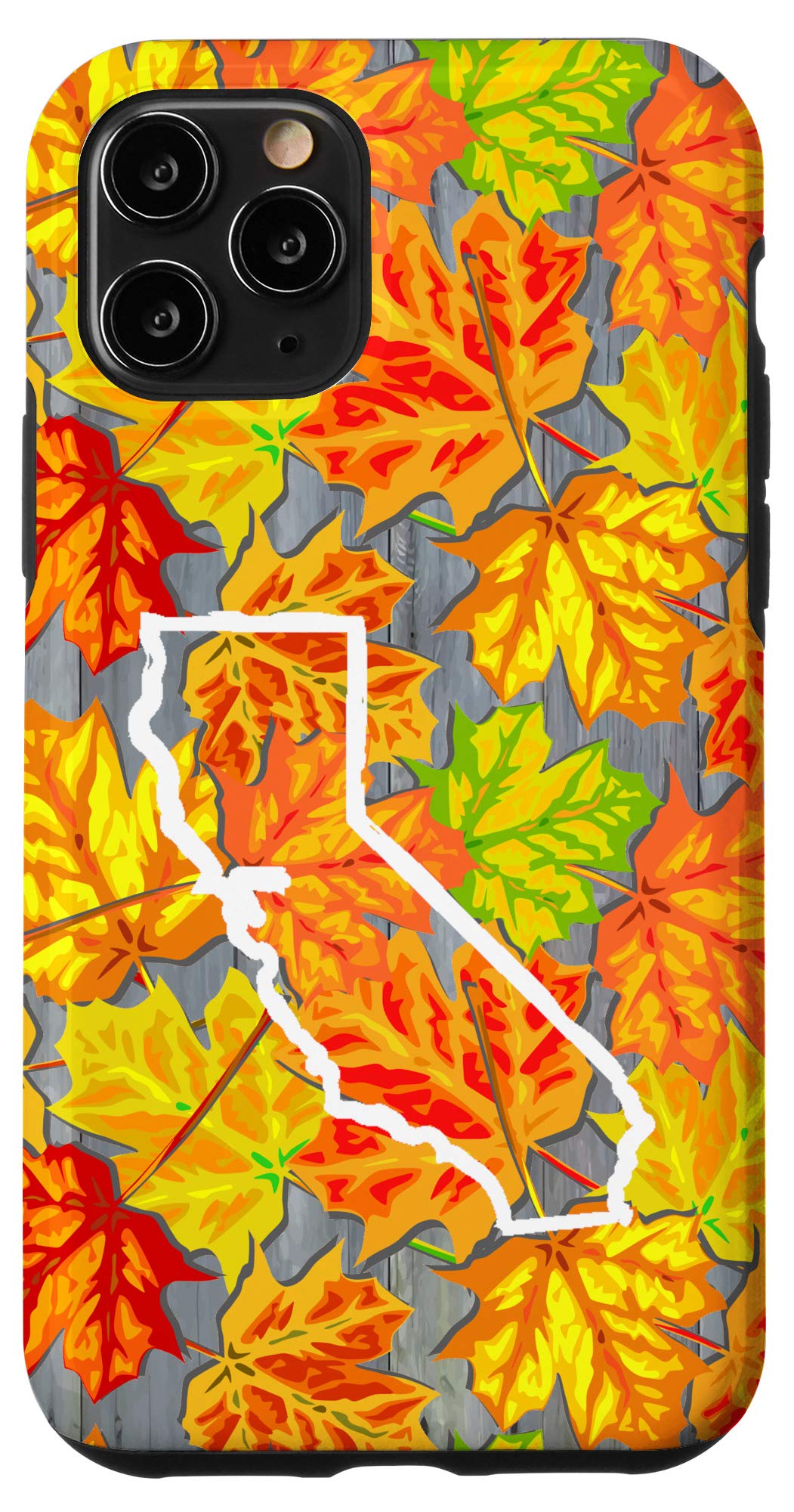 iPhone 11 Pro California Home, Cali Autumn Leaves Gear, Cali Vintage Map Case