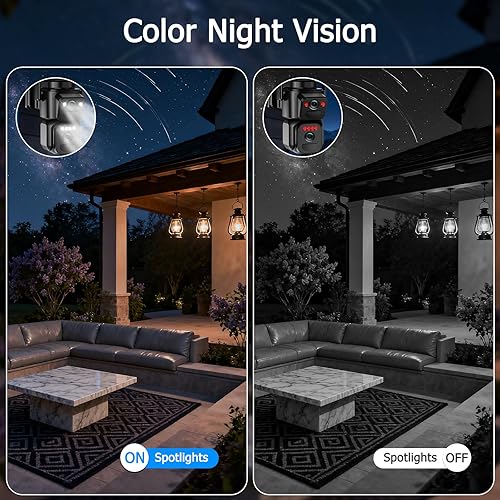 Miniatura 8 de Cámaras de seguridad solares inalámbricas para exteriores, 5G2.4G WiFi 6,2K+2K Dual Lens 2 en 1 Cámara de seguridad para el hogar, seguimiento