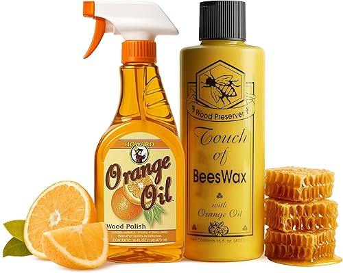 Miniatura 1 de Howard Limpiador de madera de aceite naranja con toque de cera de abejas y acondicionador de madera  Pulidor y acondicionador de cera de abeja para