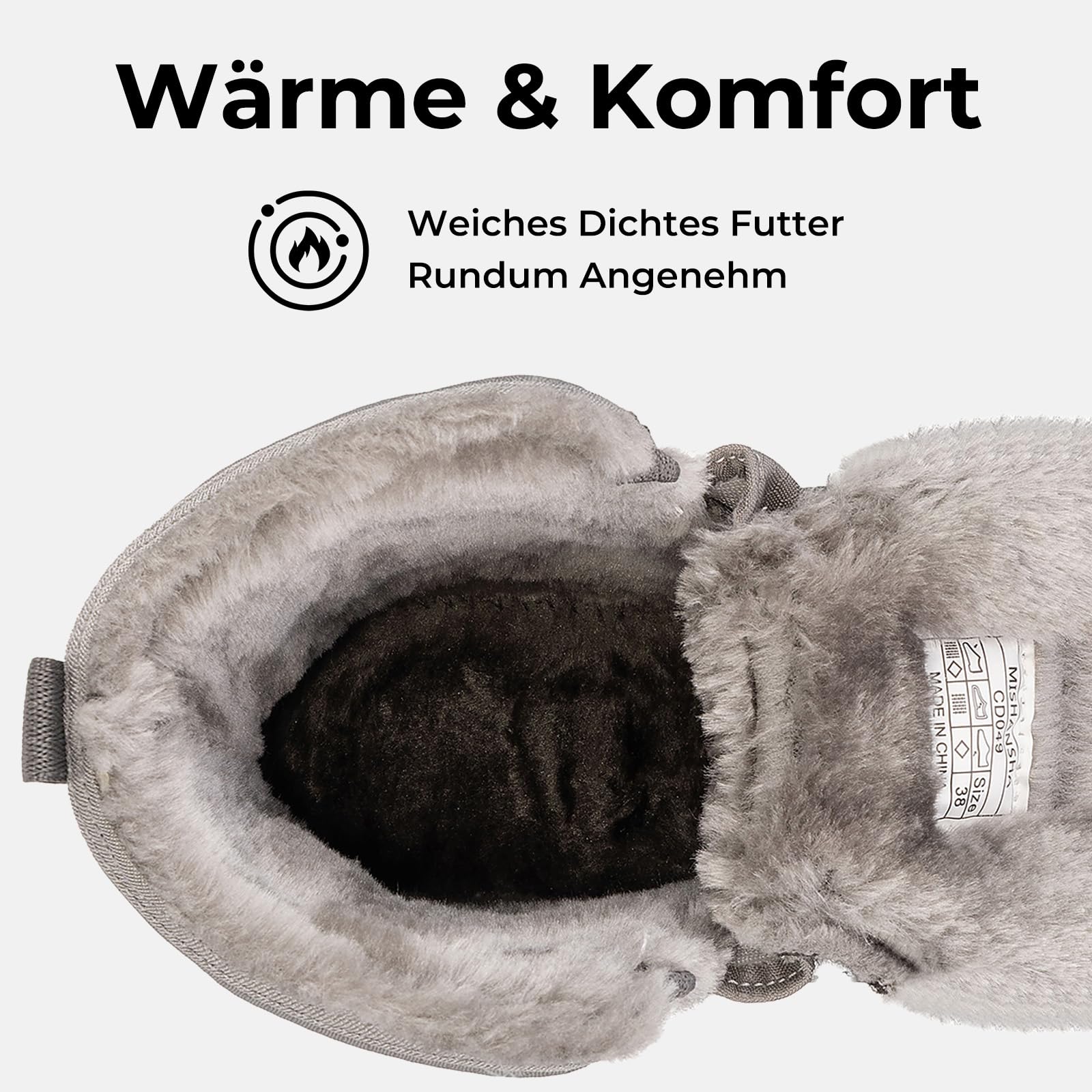 Mishansha Stivali Donna Invernali Scarpe Neve Stivaletti Pelliccia Fodera Caldo Antiscivolo Stivali da Neve Taglie 36-42