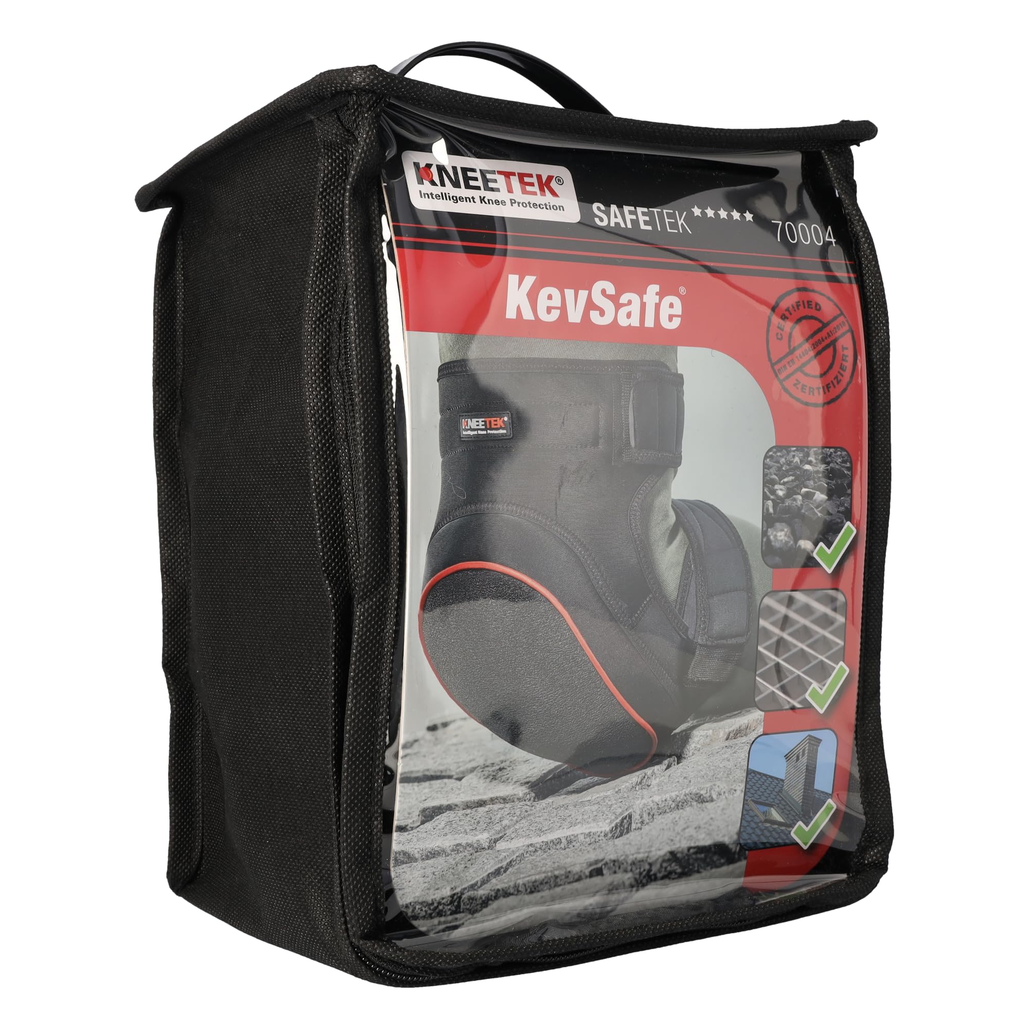 Kneetek Knieschoner SAFETEK KevSafe | robust & extrem abriebfest | rutschhemmende Knieschützer für optimale Entlastung beim Arbeiten | Kniepolster geeignet für sehr harte und raue Untergründe