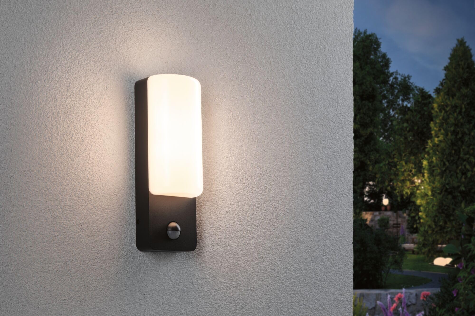 Paulmann 94851 LED oprawa na ścianę zewnętrzną Bonnie czujnik ruchu IP44 93x77mm 3000K 8,5W 560lm 230V antracyt, aluminium, oprawa zewnętrzna