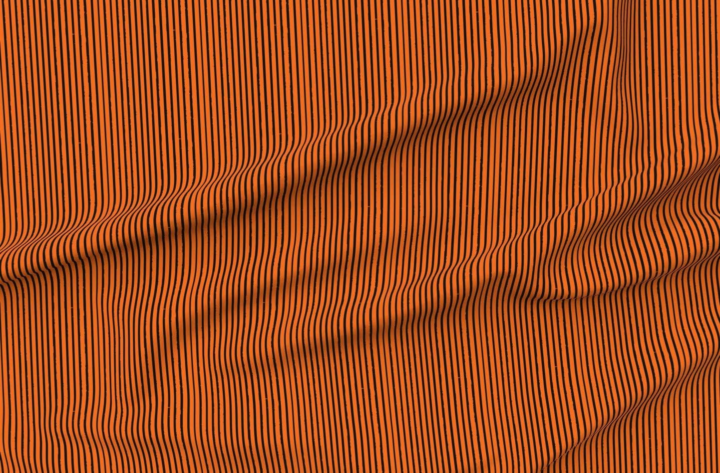 Spoonflower Fabric - Pumpkin Orange Black Tiger Stripes Stripe Halloween Fall Colors Printed on Petal Signature Cotton Fabric Fat Quarter - Sewing Quilting Apparel Crafts Decor